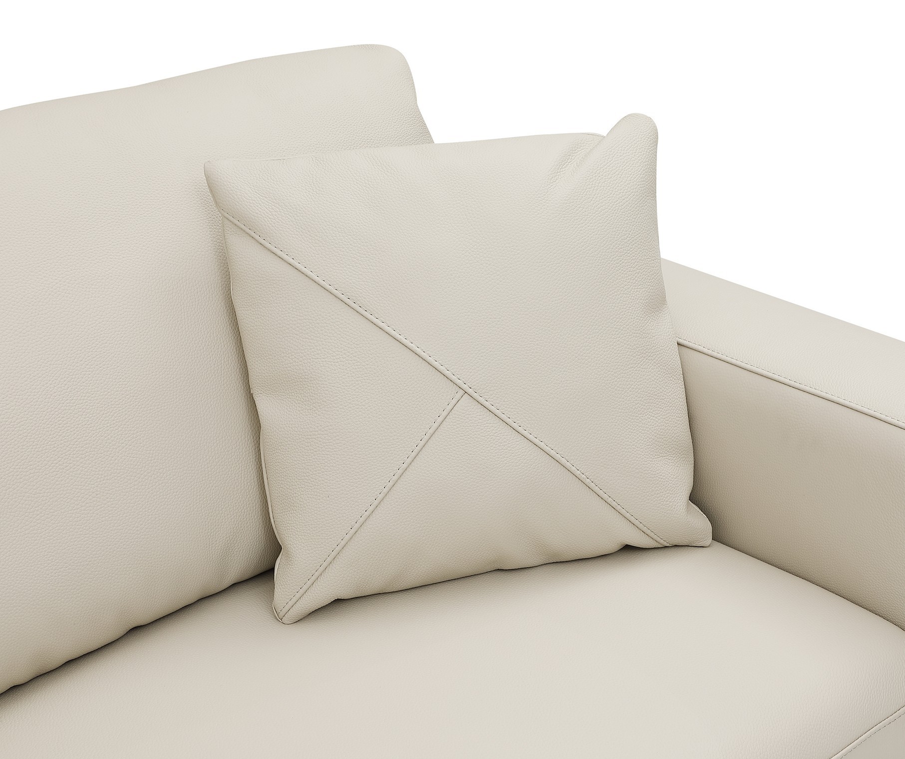 GUF 998 Left Facing Sectional - Cream, Genuine Italian Leather