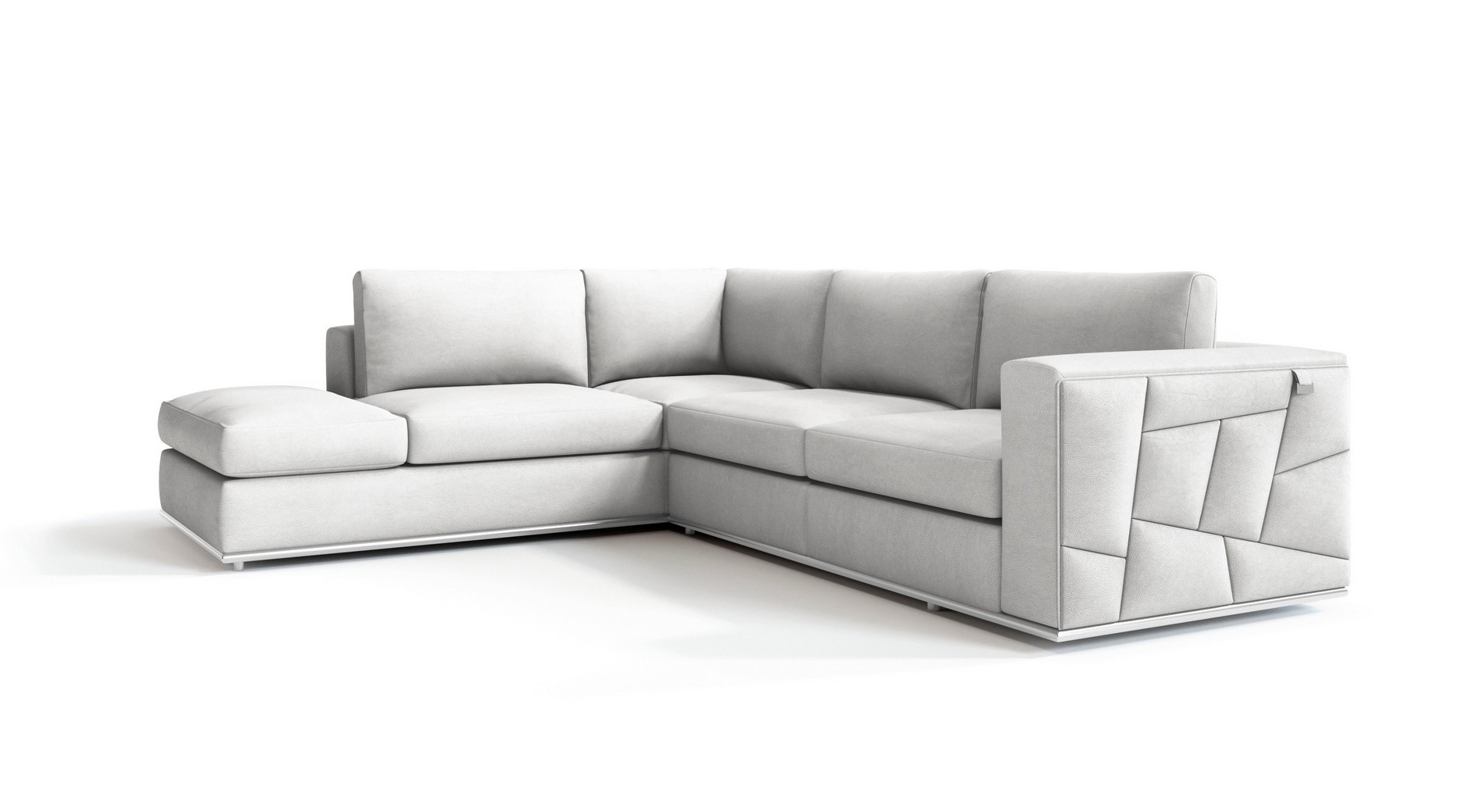 GUF 998 Left Facing Sectional - White, Genuine Italian Leather