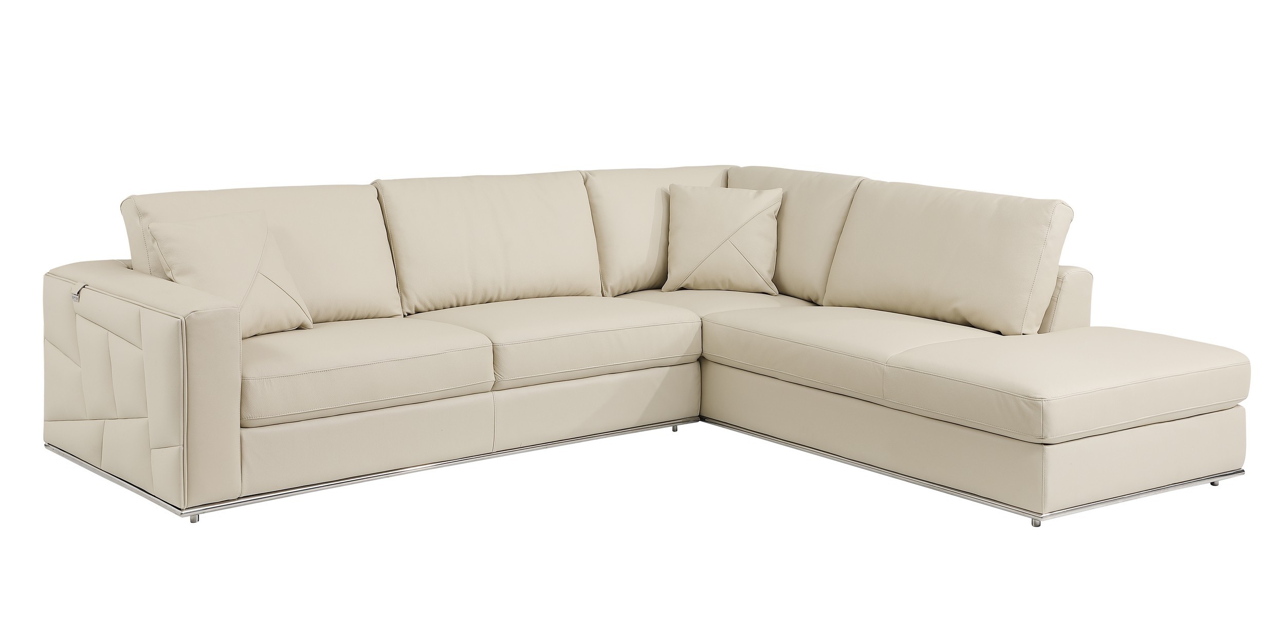 GUF 998 Right Facing Sectional Sofa - Beige, Genuine Italian Leather