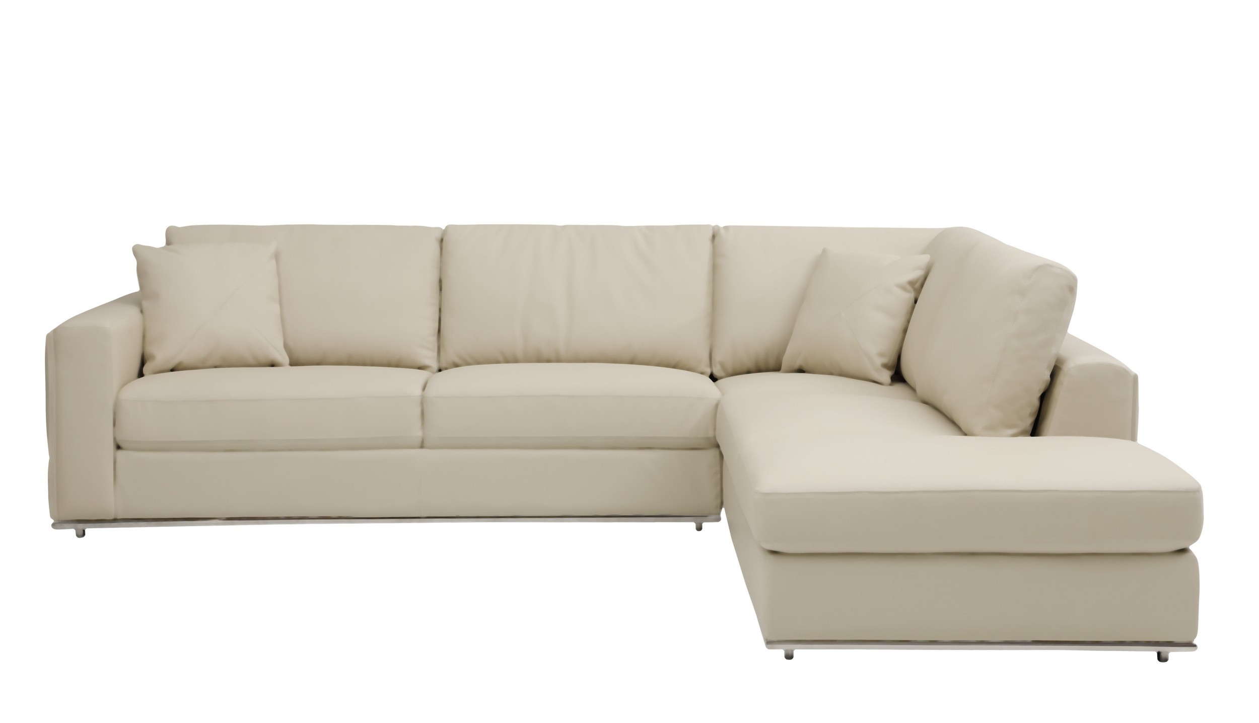 GUF 998 Right Facing Sectional Sofa - Beige, Genuine Italian Leather