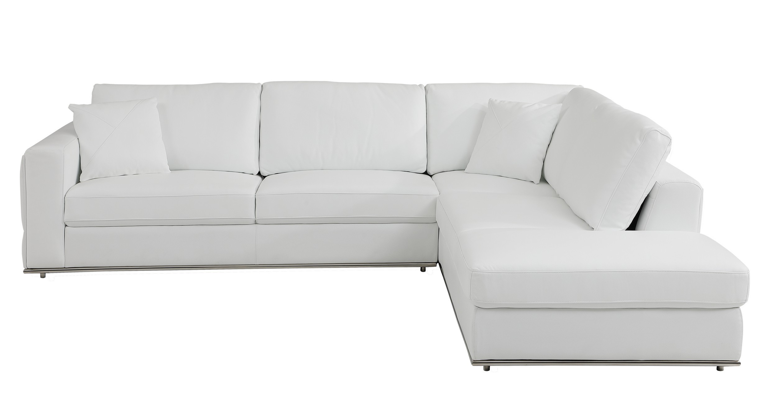 GUF 998 Right Facing Sectional Sofa - White, Genuine Italian Leather