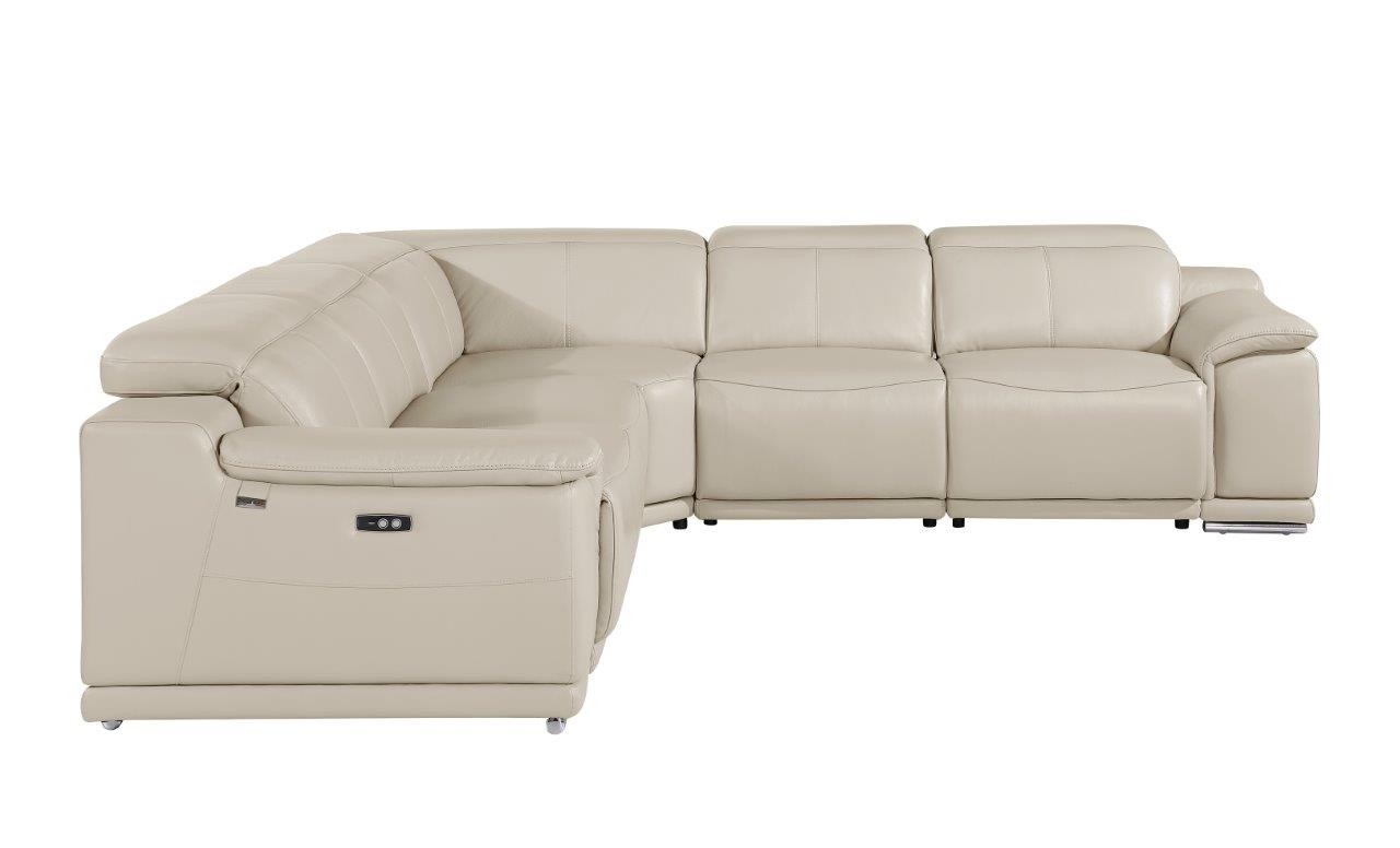 GUF 9762 3 Power Reclining 5pc Sectional - Beige, Genuine Italian Leather