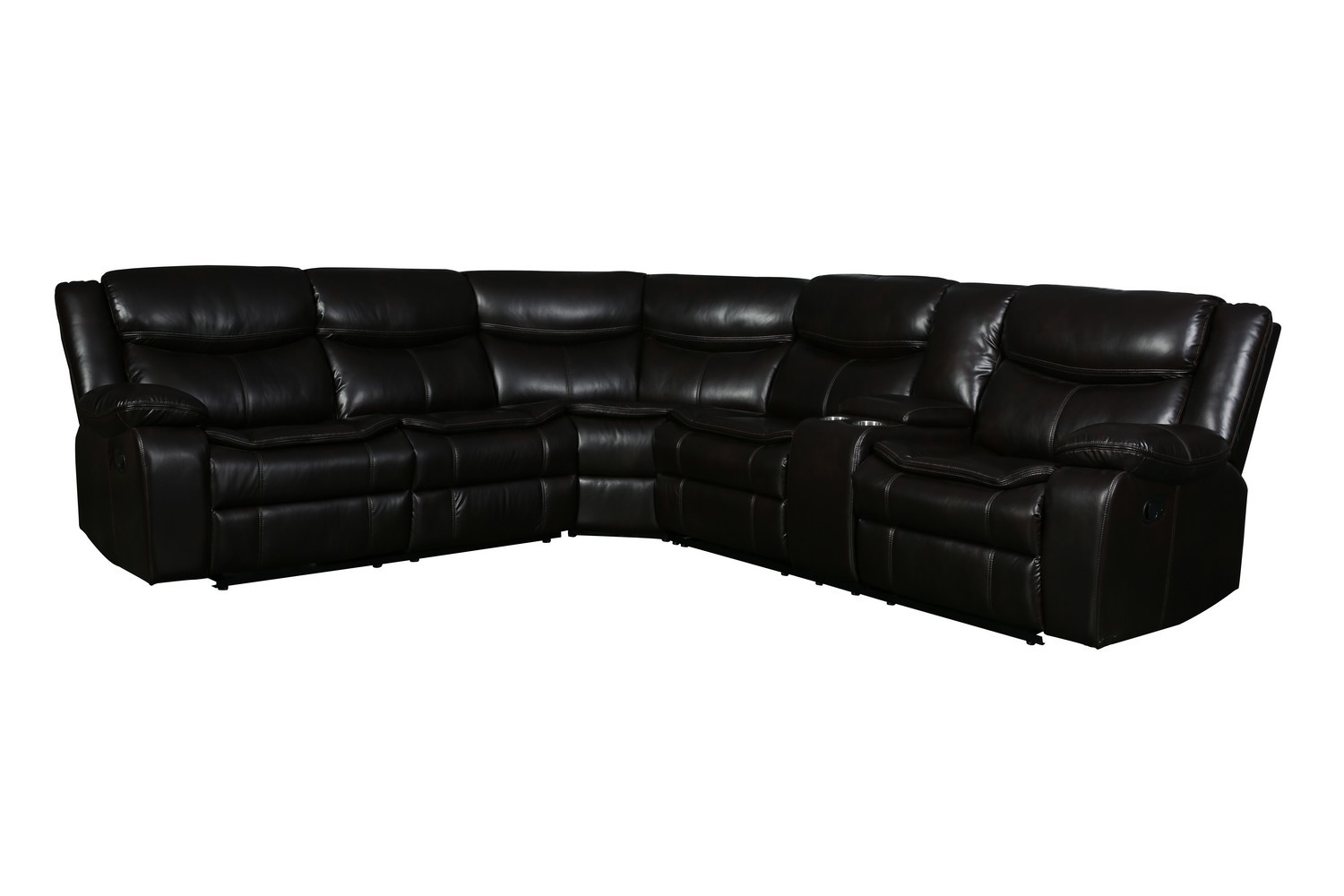 GUF 6967 Reclining Sectional - Brown, Leather Air