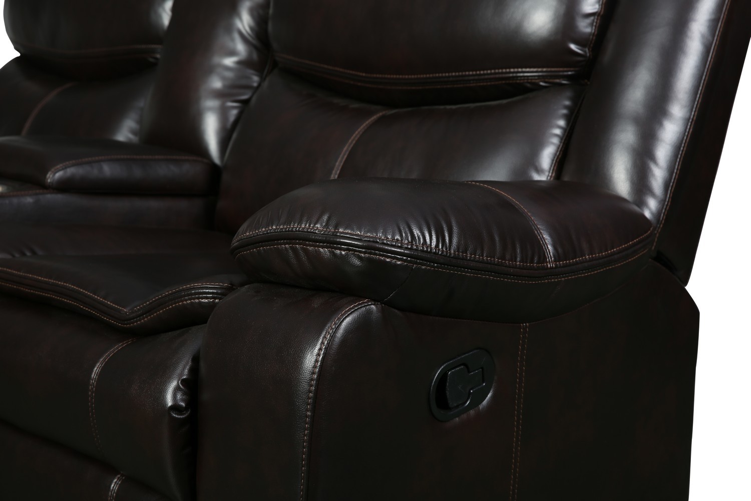 GUF 6967 Reclining Sectional - Brown, Leather Air