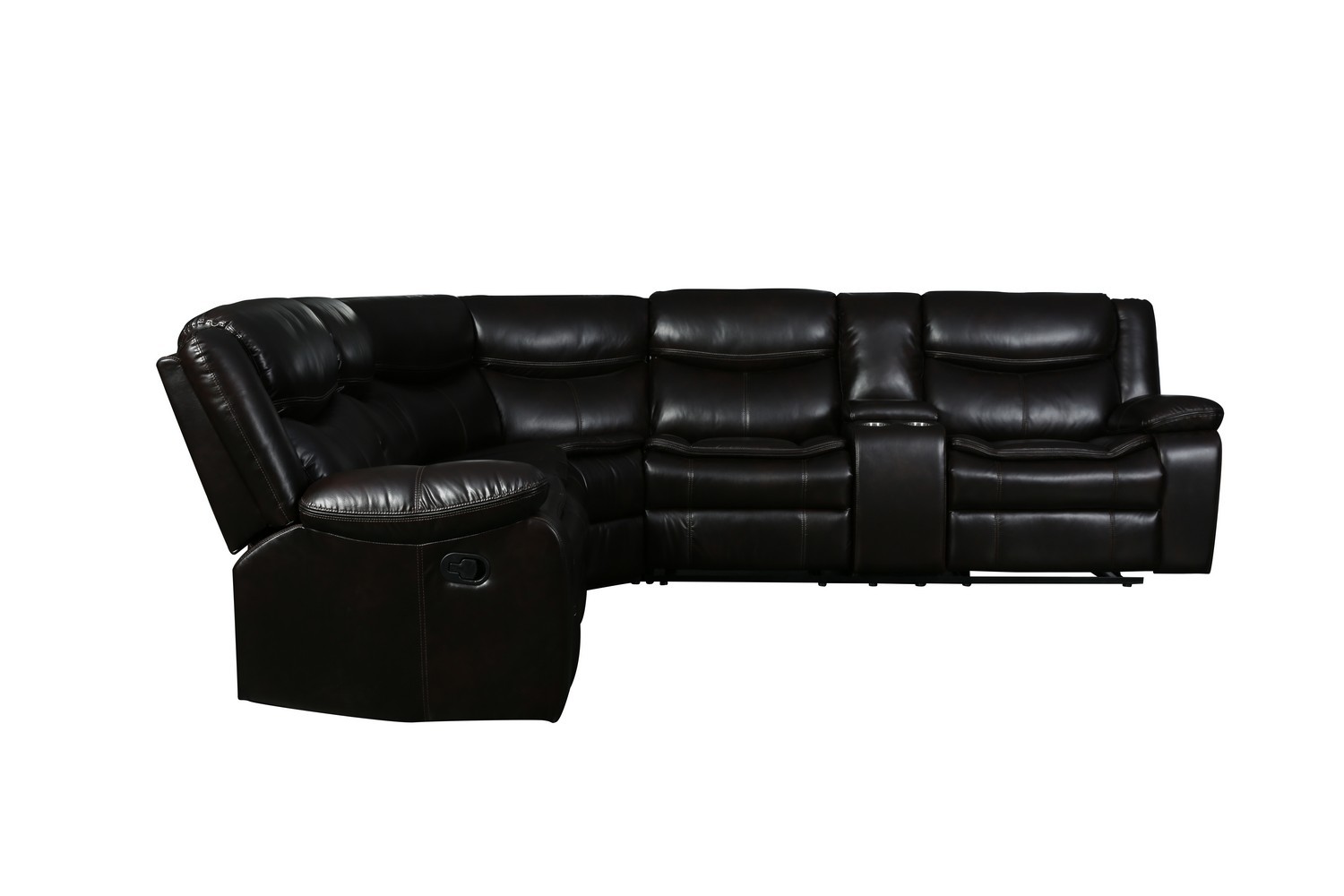 GUF 6967 Reclining Sectional - Brown, Leather Air