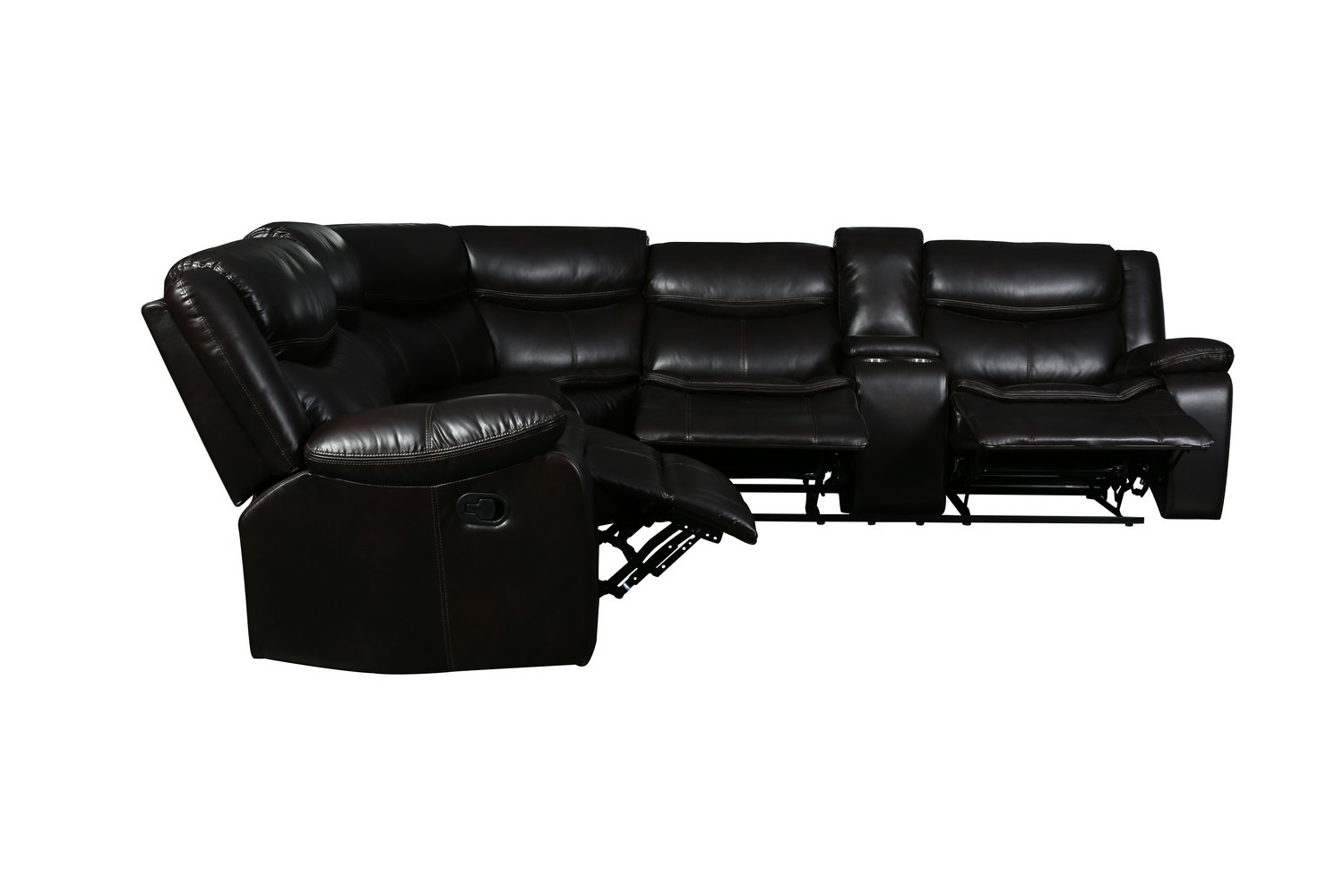 GUF 6967 Reclining Sectional - Brown, Leather Air