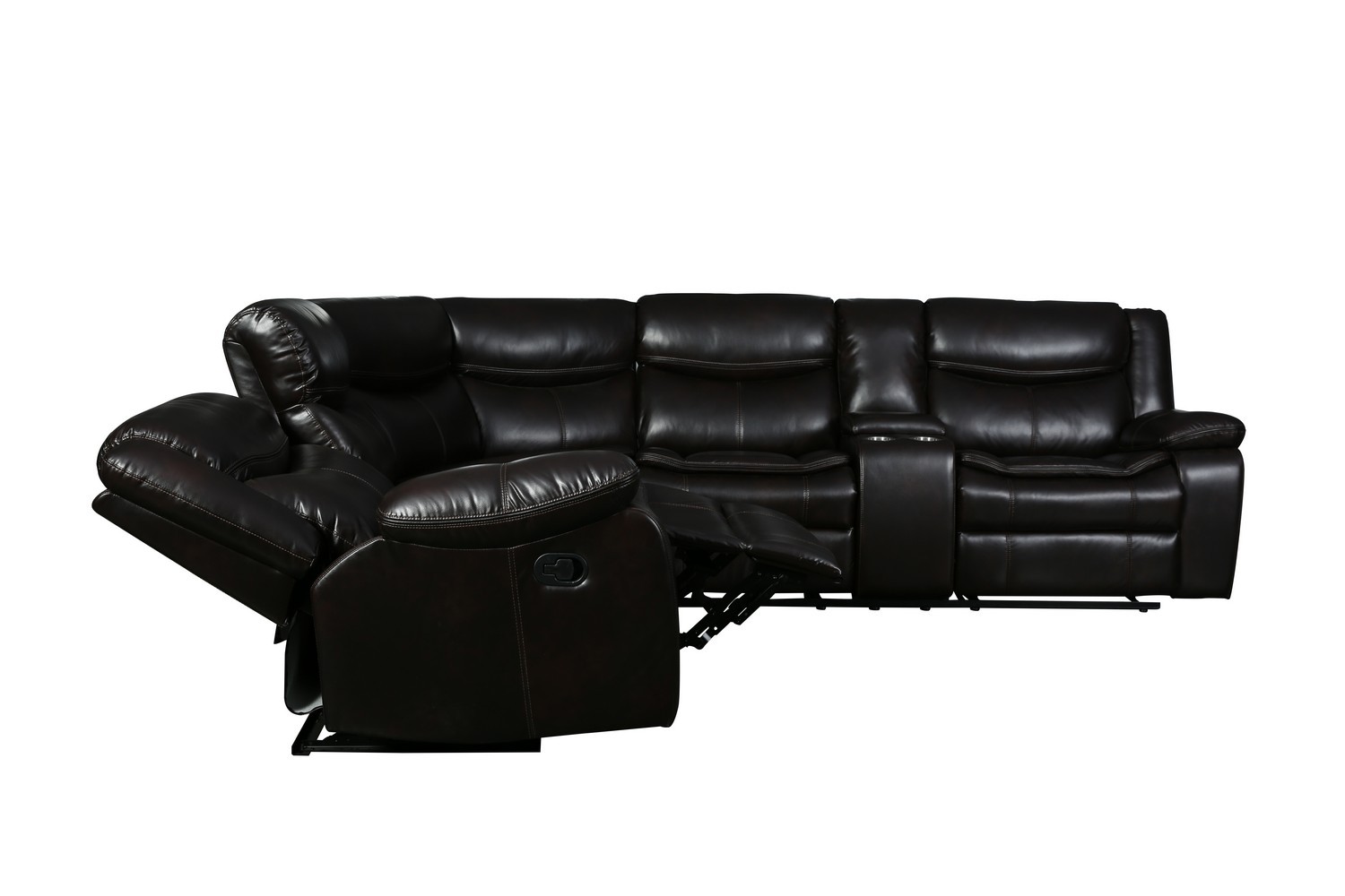 GUF 6967 Reclining Sectional - Brown, Leather Air