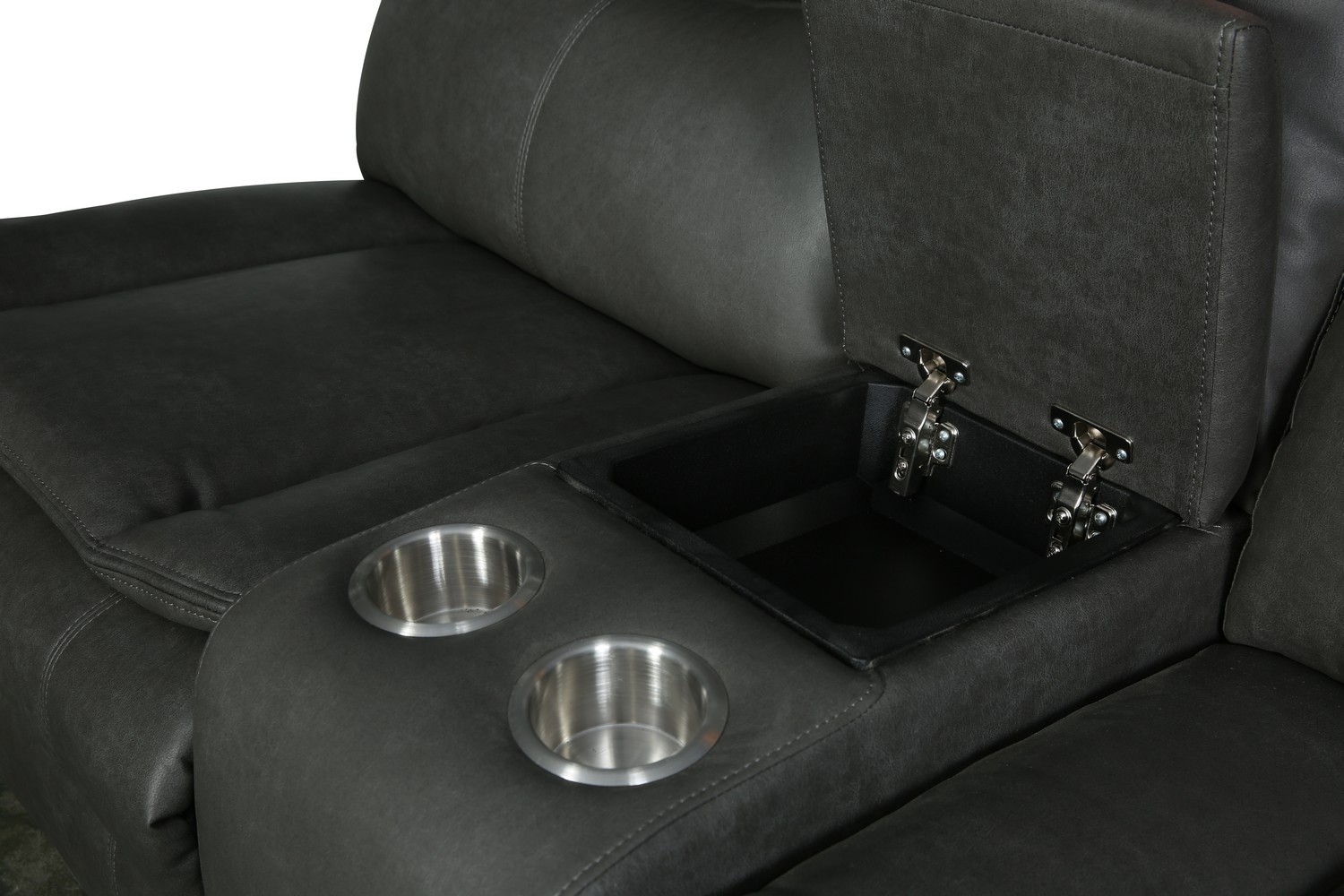 GUF 6967 Reclining Sectional - Gray, Leather Air