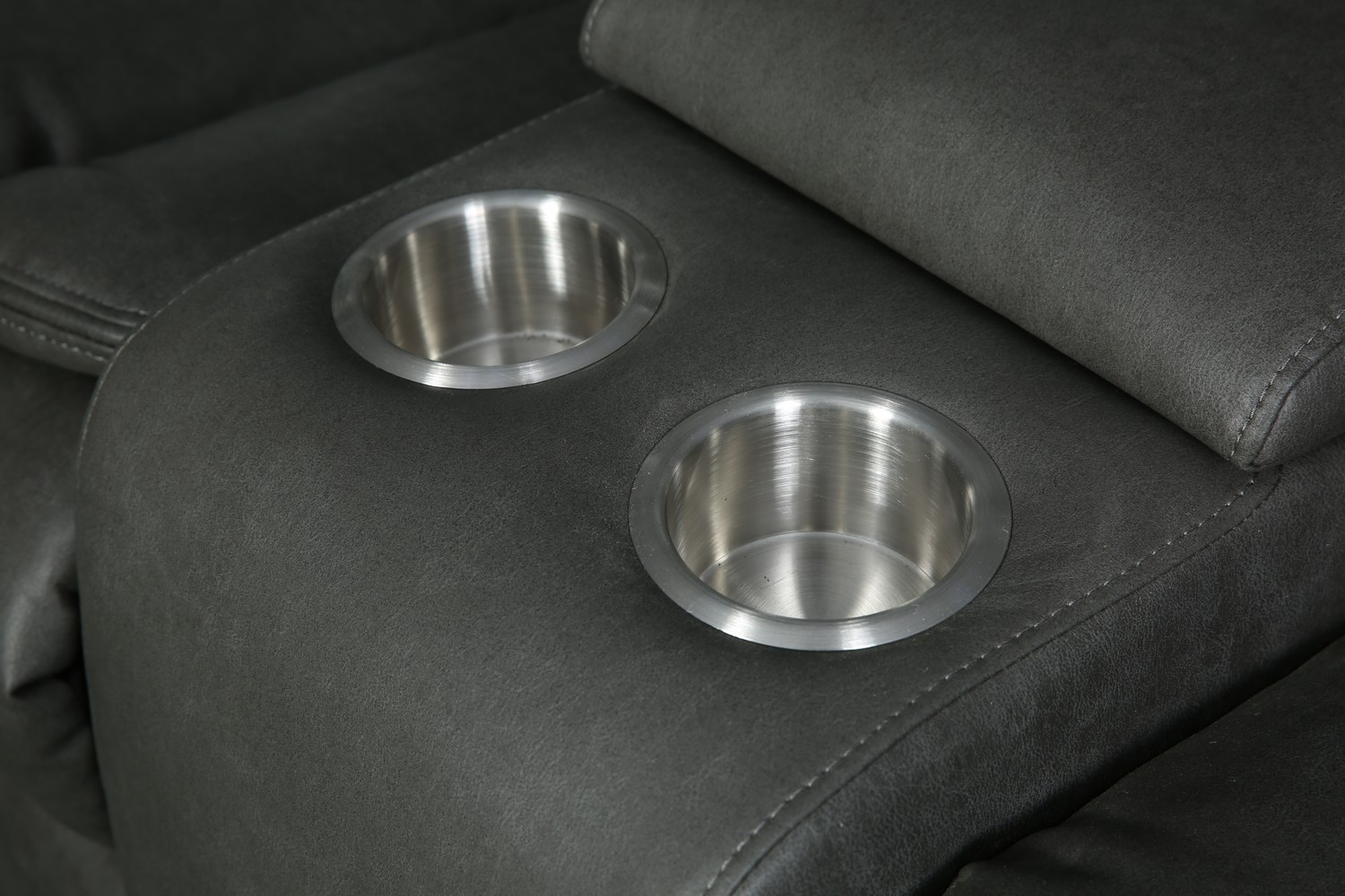 GUF 6967 Reclining Sectional - Gray, Leather Air
