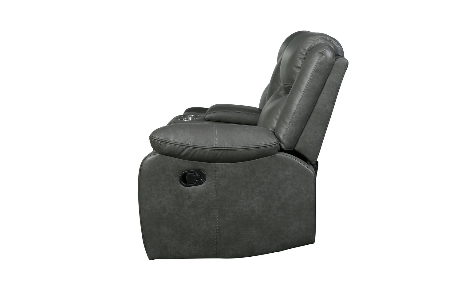 GUF 6967 Reclining Sectional - Gray, Leather Air