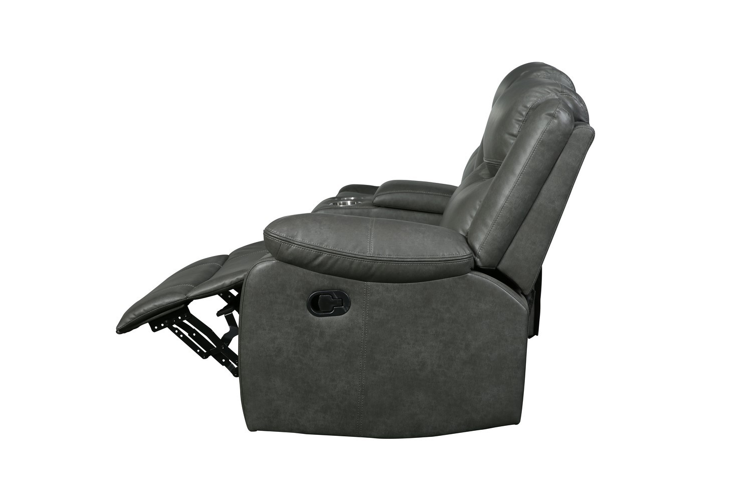 GUF 6967 Reclining Sectional - Gray, Leather Air