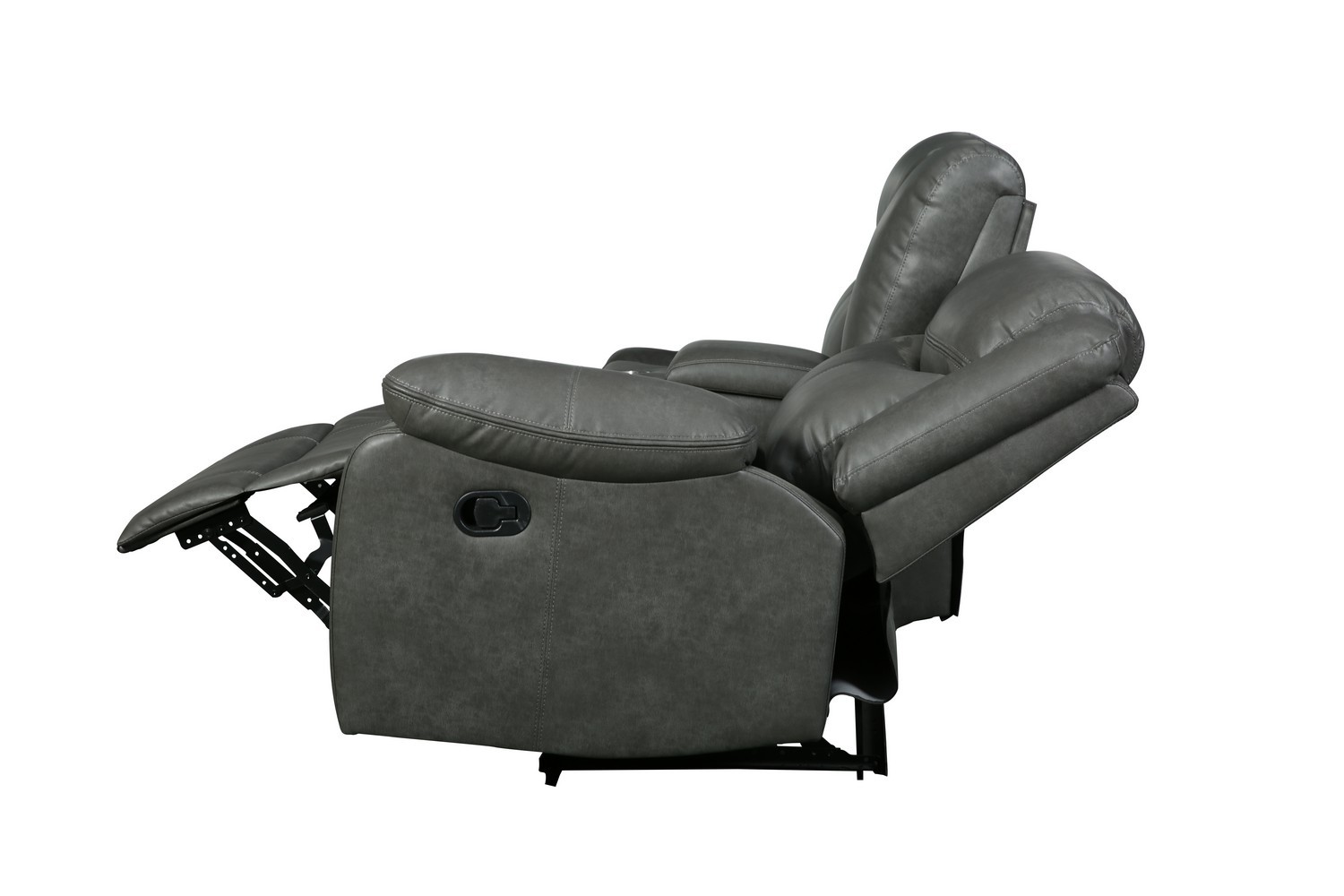 GUF 6967 Reclining Sectional - Gray, Leather Air