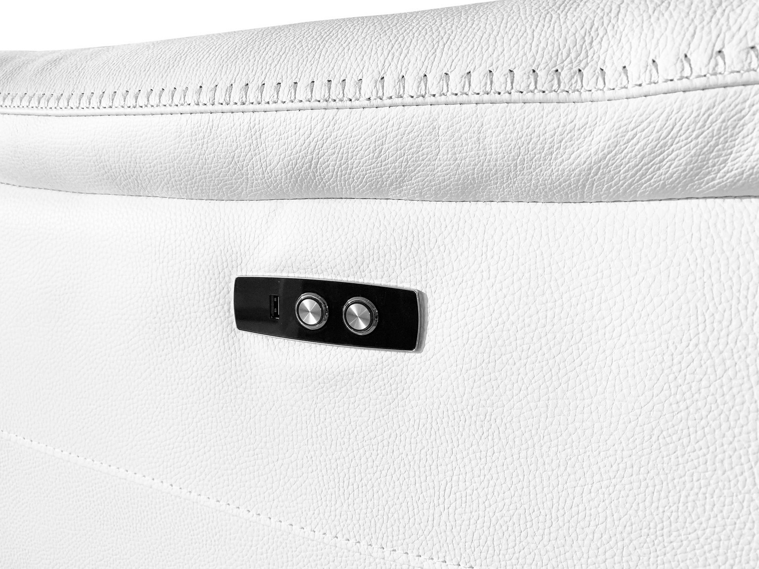 GUF 9762 3 Power Reclining 6pc Sectional with 1 Console - White, Genuine Italian Leather