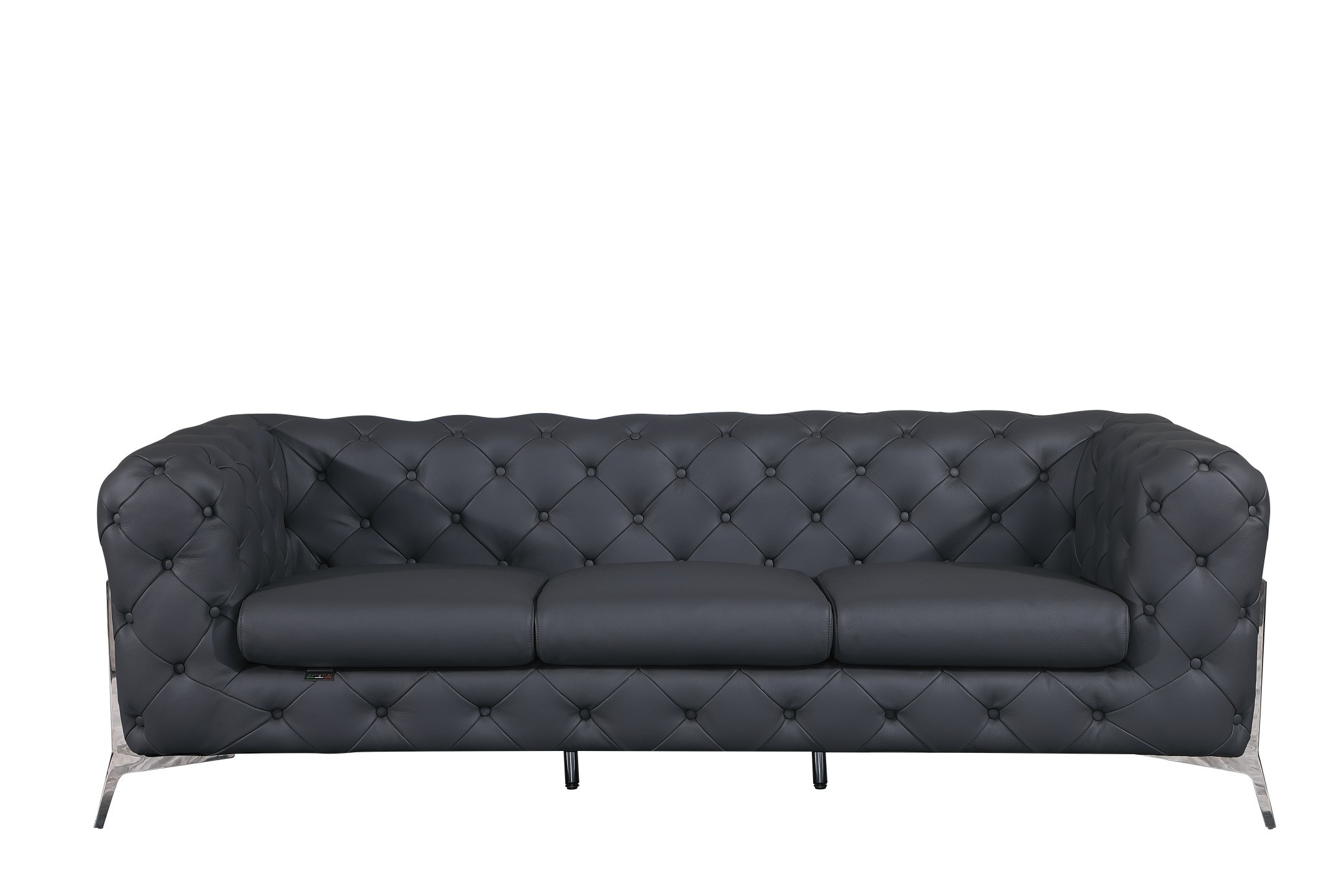 GUF 970 Sofa with Loveseat - Dark Gray, Genuine Italian Leather