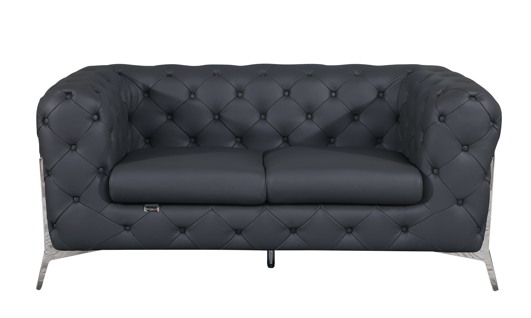 GUF 970 Sofa with Loveseat - Dark Gray, Genuine Italian Leather