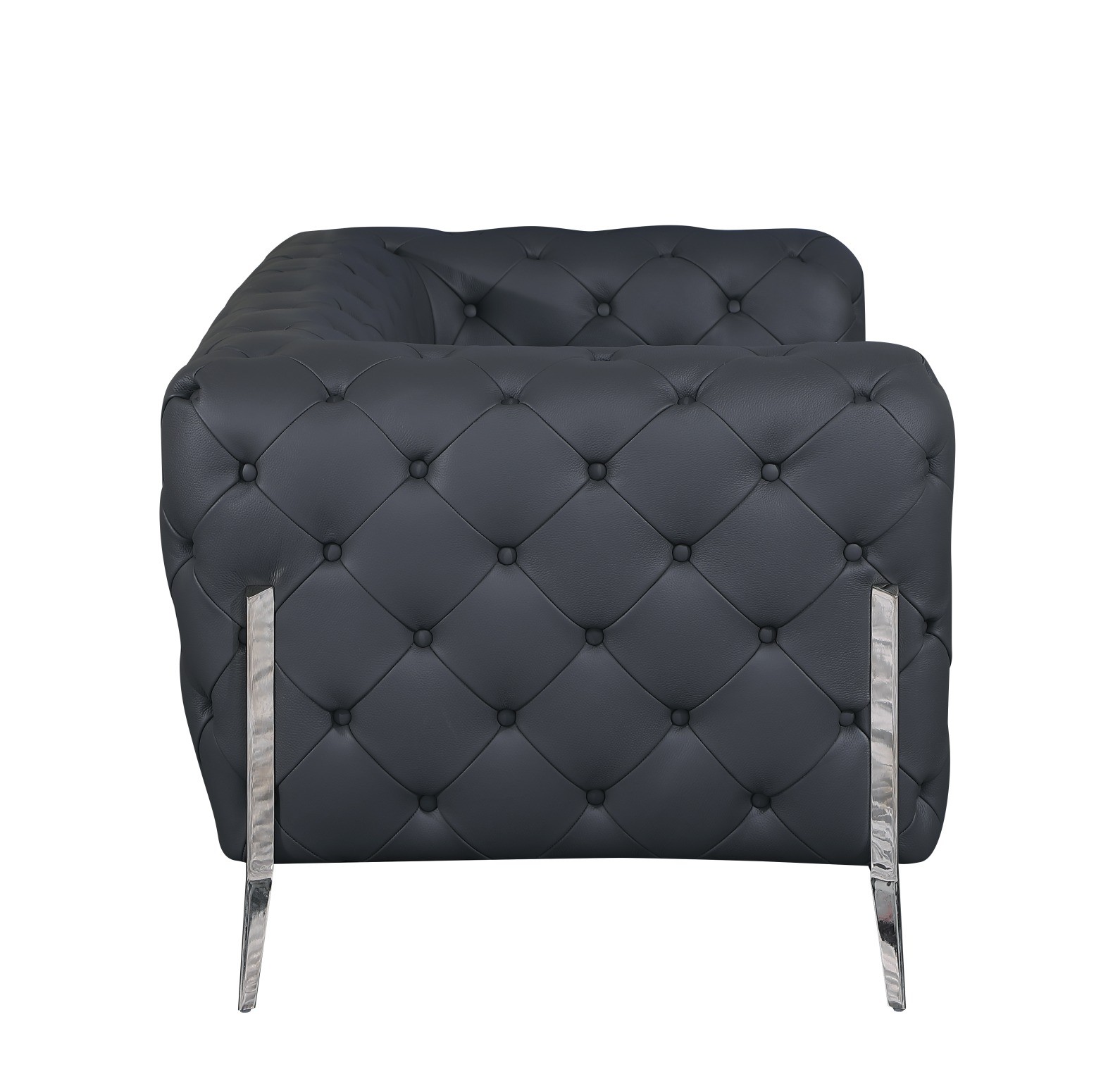 GUF 970 Sofa with Loveseat - Dark Gray, Genuine Italian Leather
