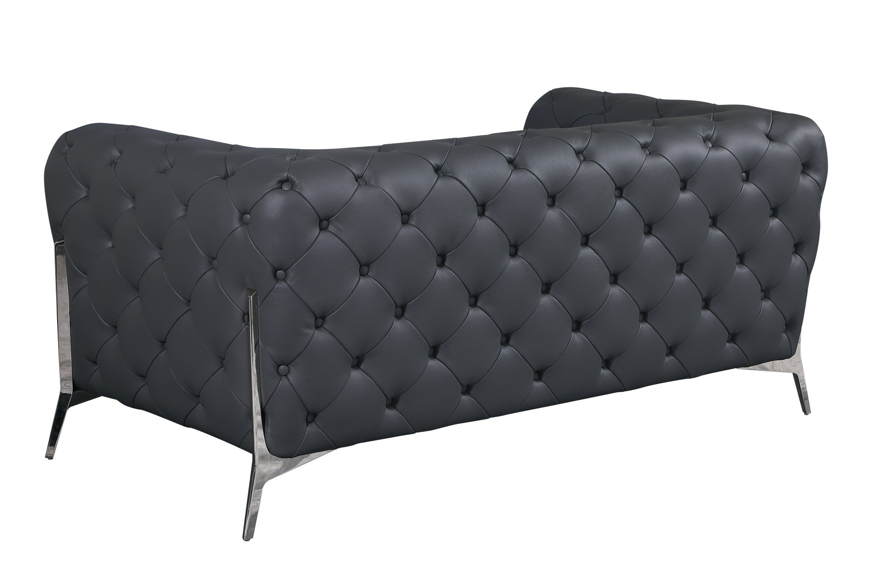 GUF 970 Sofa with Loveseat - Dark Gray, Genuine Italian Leather