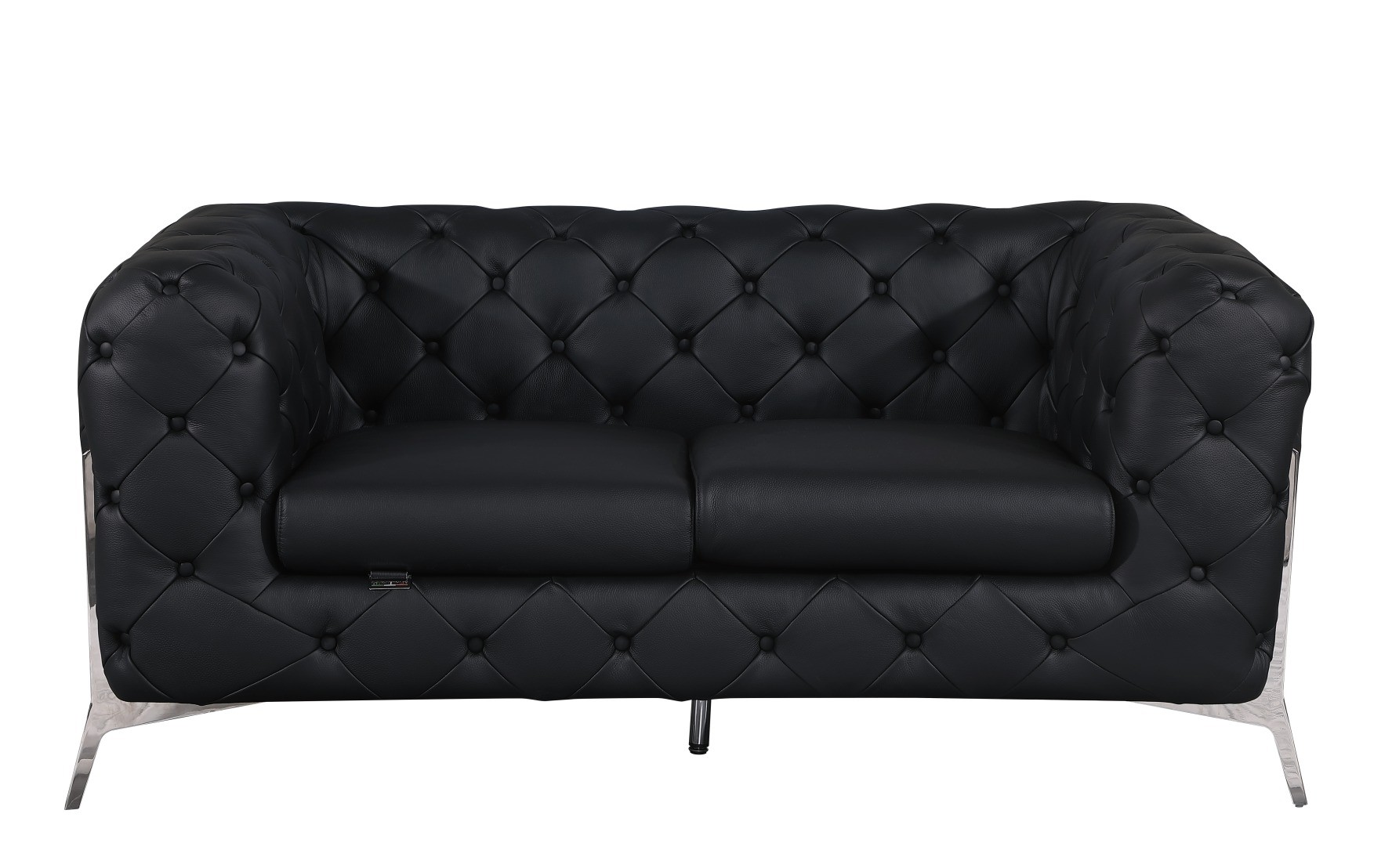 GUF 970 Sofa with Loveseat - Black, Genuine Italian Leather