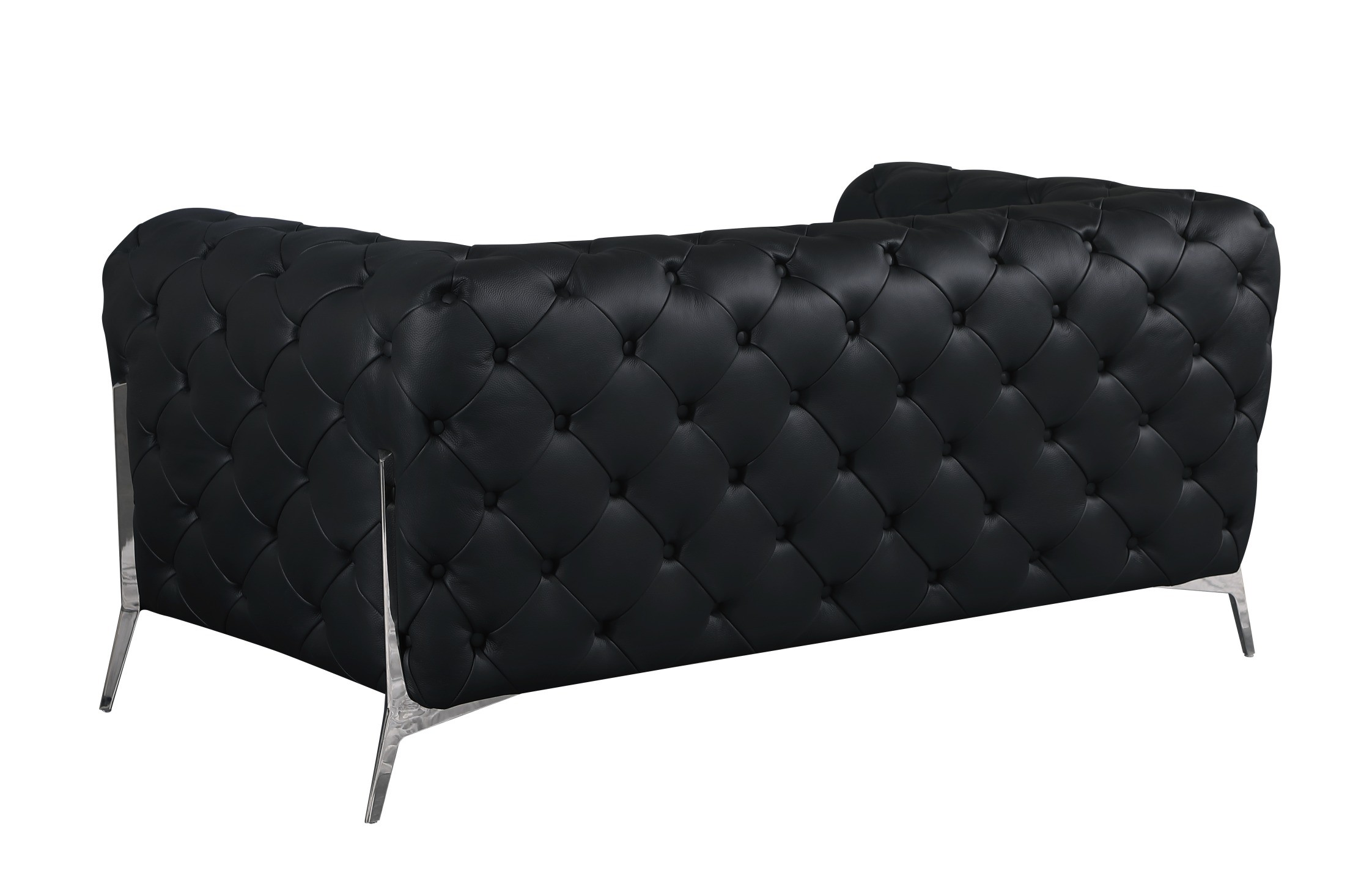 GUF 970 Sofa with Loveseat - Black, Genuine Italian Leather