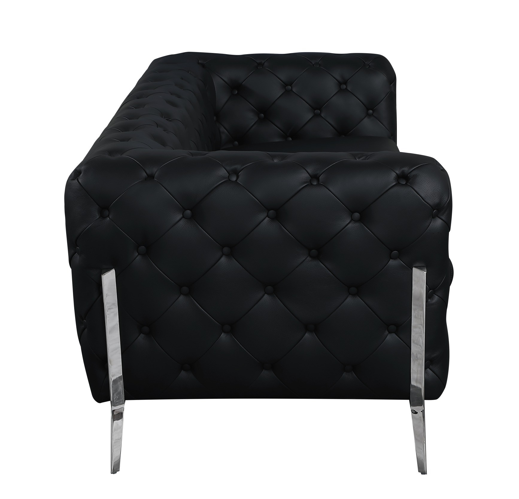 GUF 970 Sofa with Loveseat - Black, Genuine Italian Leather