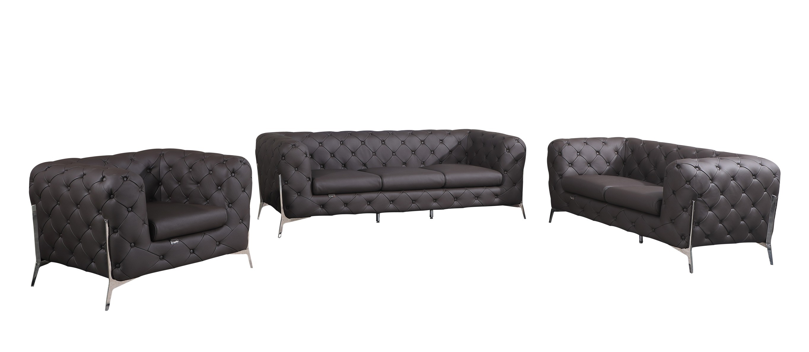 GUF 970 Sofa Set - Brown, Genuine Italian Leather