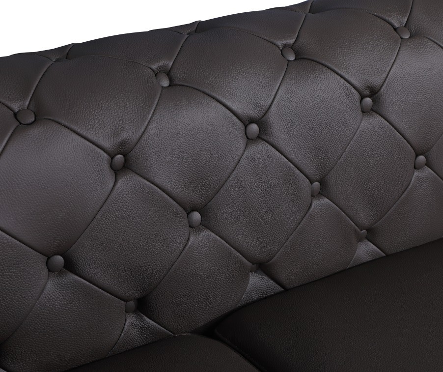 GUF 970 Sofa with Loveseat - Brown, Genuine Italian Leather