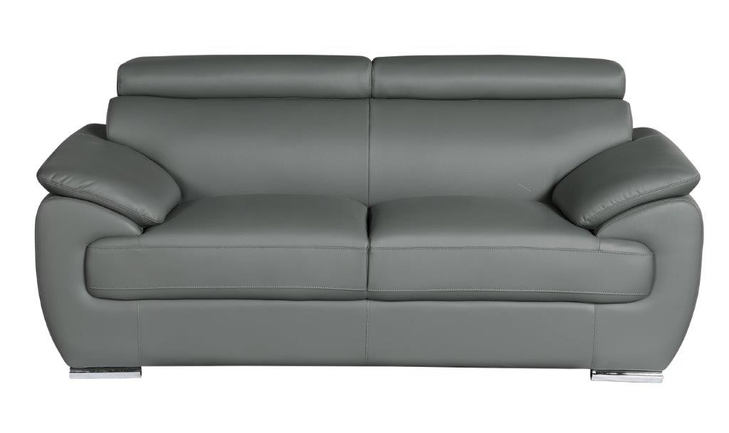 GUF 4571 Loveseat - Gray, Leather Match
