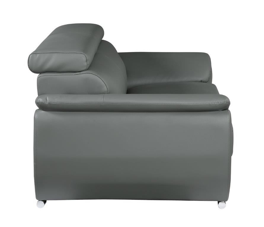 GUF 4571 Loveseat - Gray, Leather Match