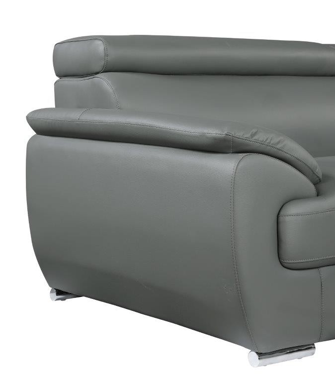 GUF 4571 Loveseat - Gray, Leather Match