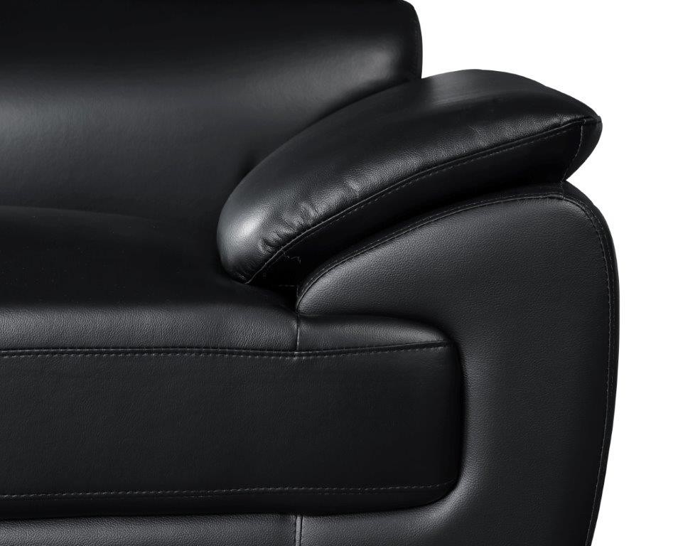 GUF 4571 Loveseat - Black, Leather Match