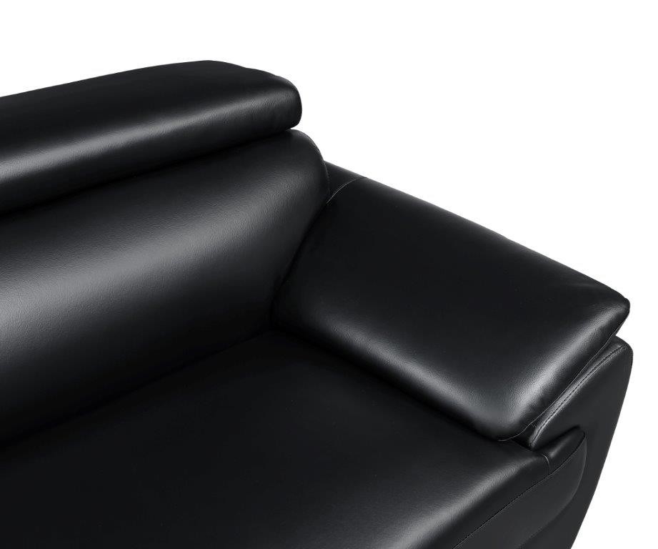 GUF 4571 Loveseat - Black, Leather Match