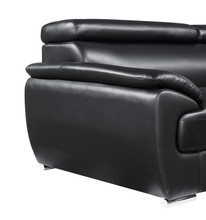 GUF 4571 Loveseat - Black, Leather Match