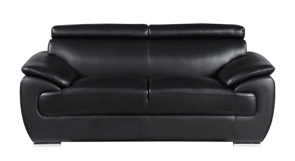 GUF 4571 Loveseat - Black, Leather Match