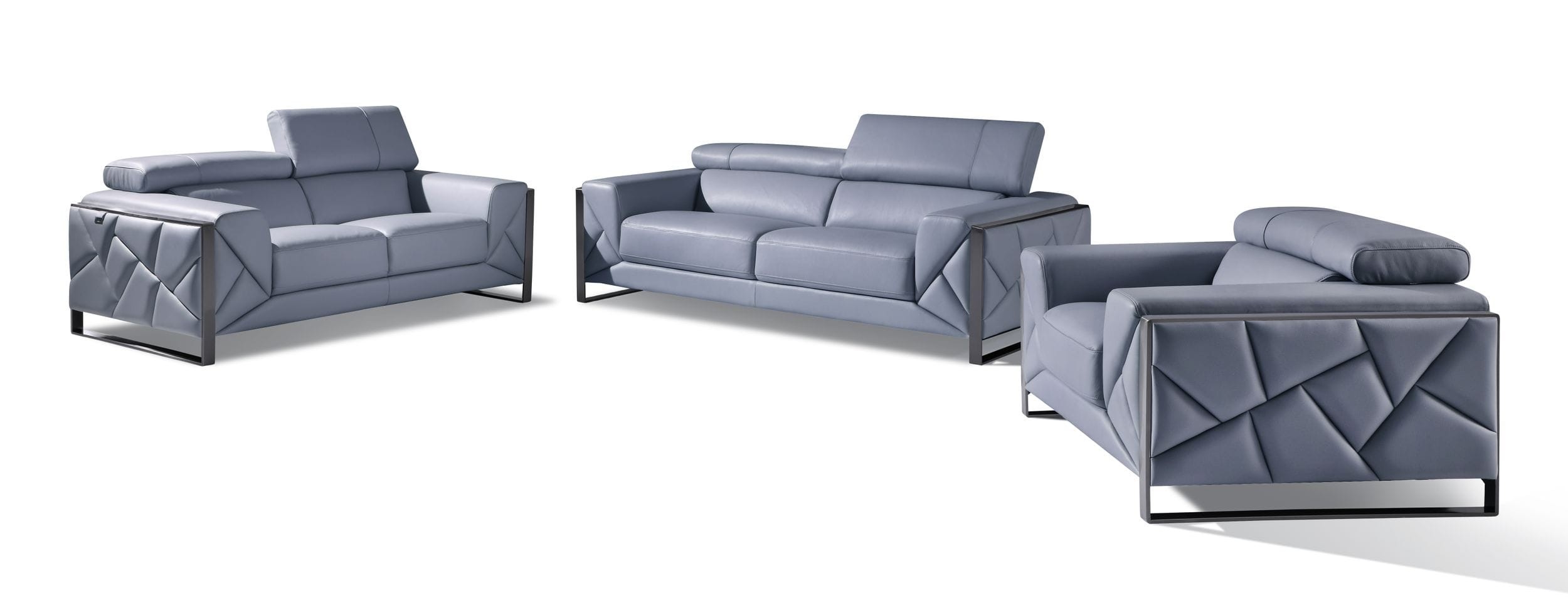 GUF 903 Sofa Set - Light Blue, Genuine Italian Leather