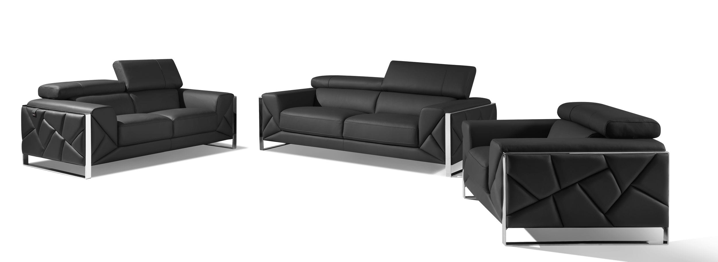 GUF 903 Sofa Set - Dark Gray, Genuine Italian Leather