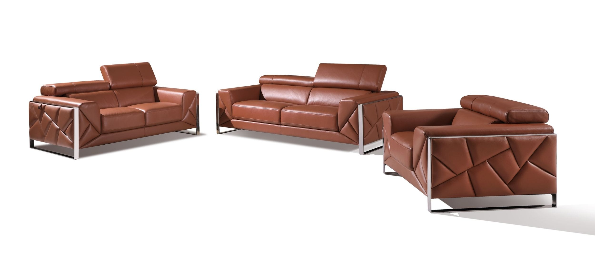 GUF 903 Sofa Set - Camel, Genuine Italian Leather