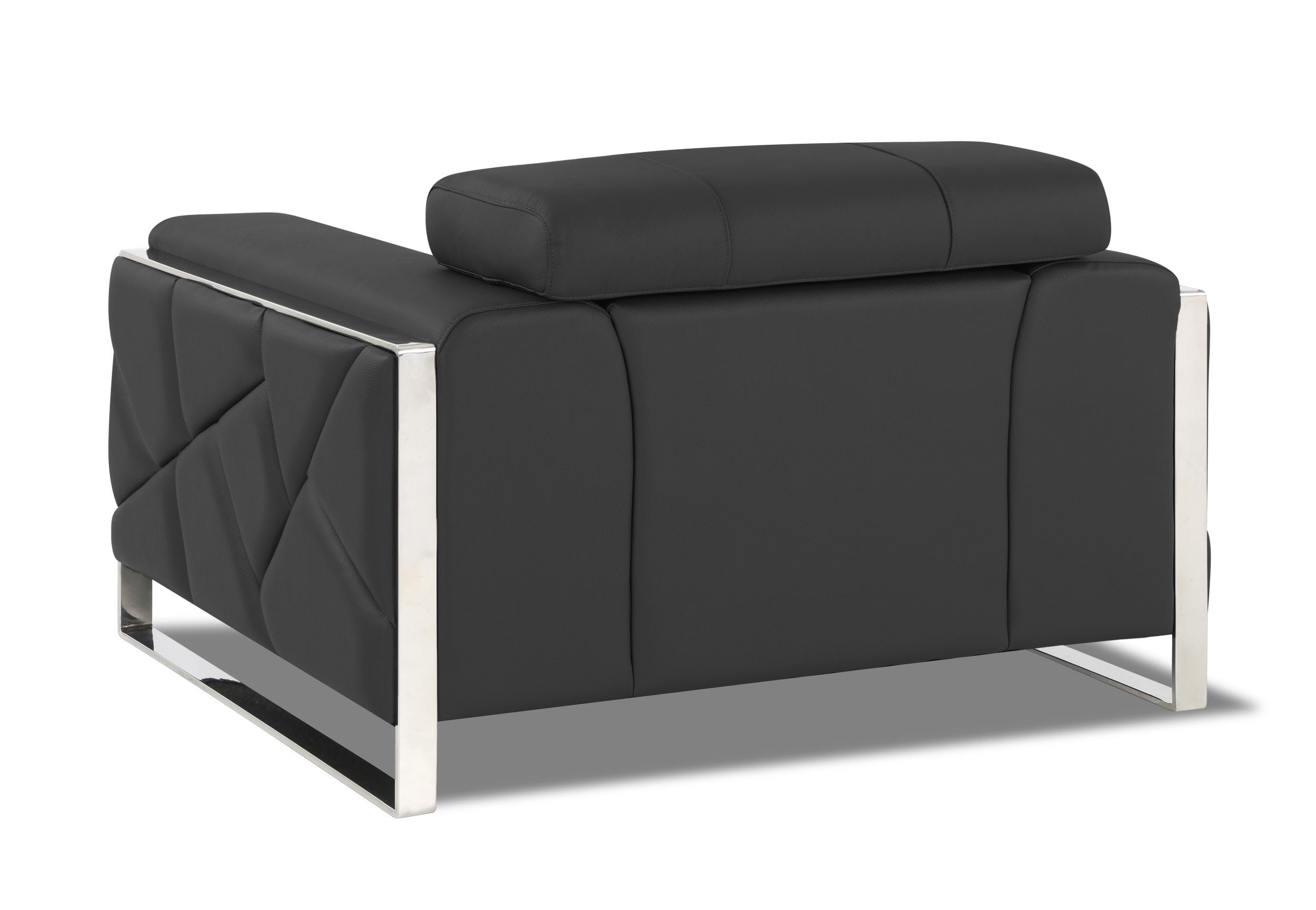 GUF 903 Armchair - Dark Gray, Genuine Italian Leather