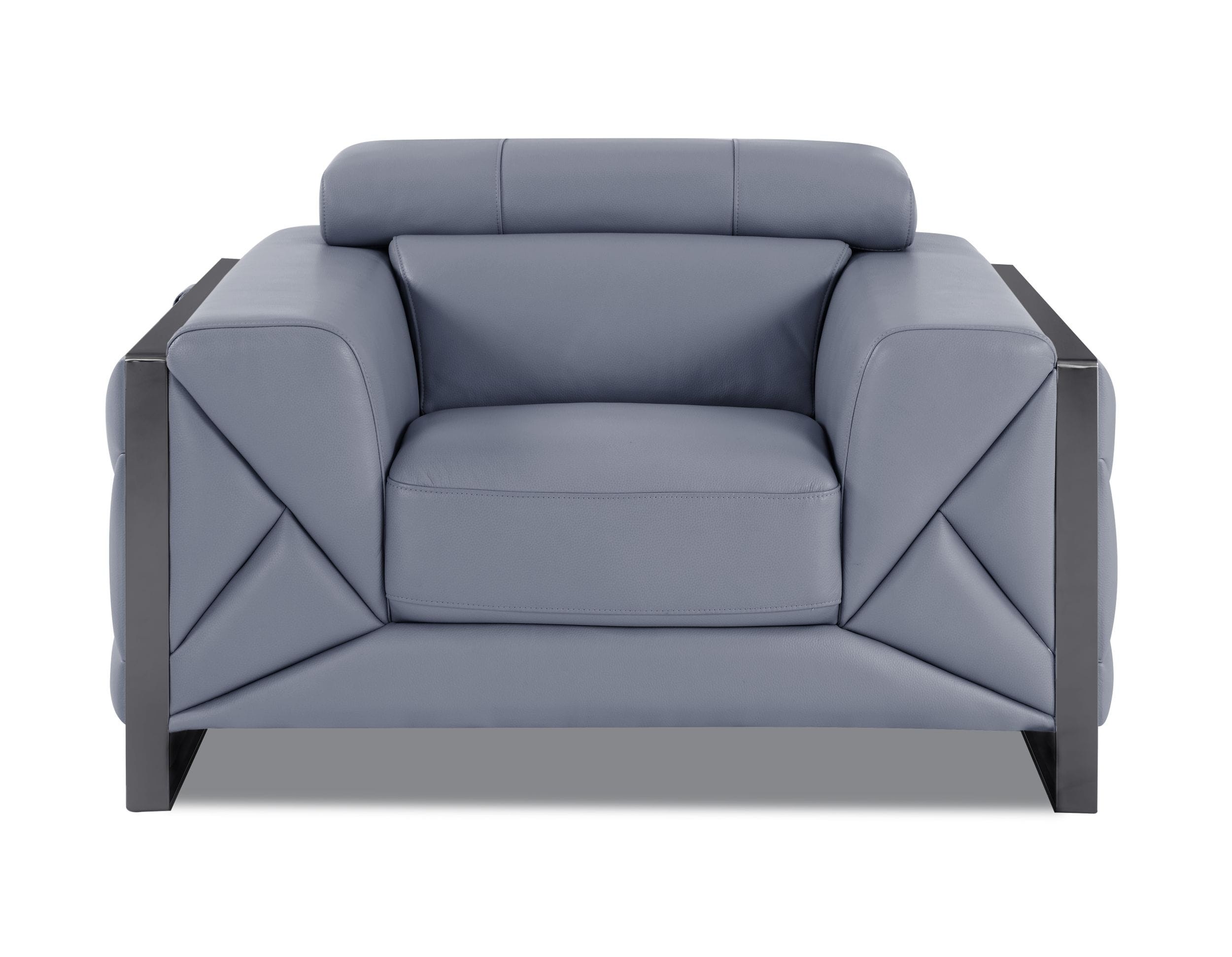 GUF 903 Armchair - Light Blue, Genuine Italian Leather