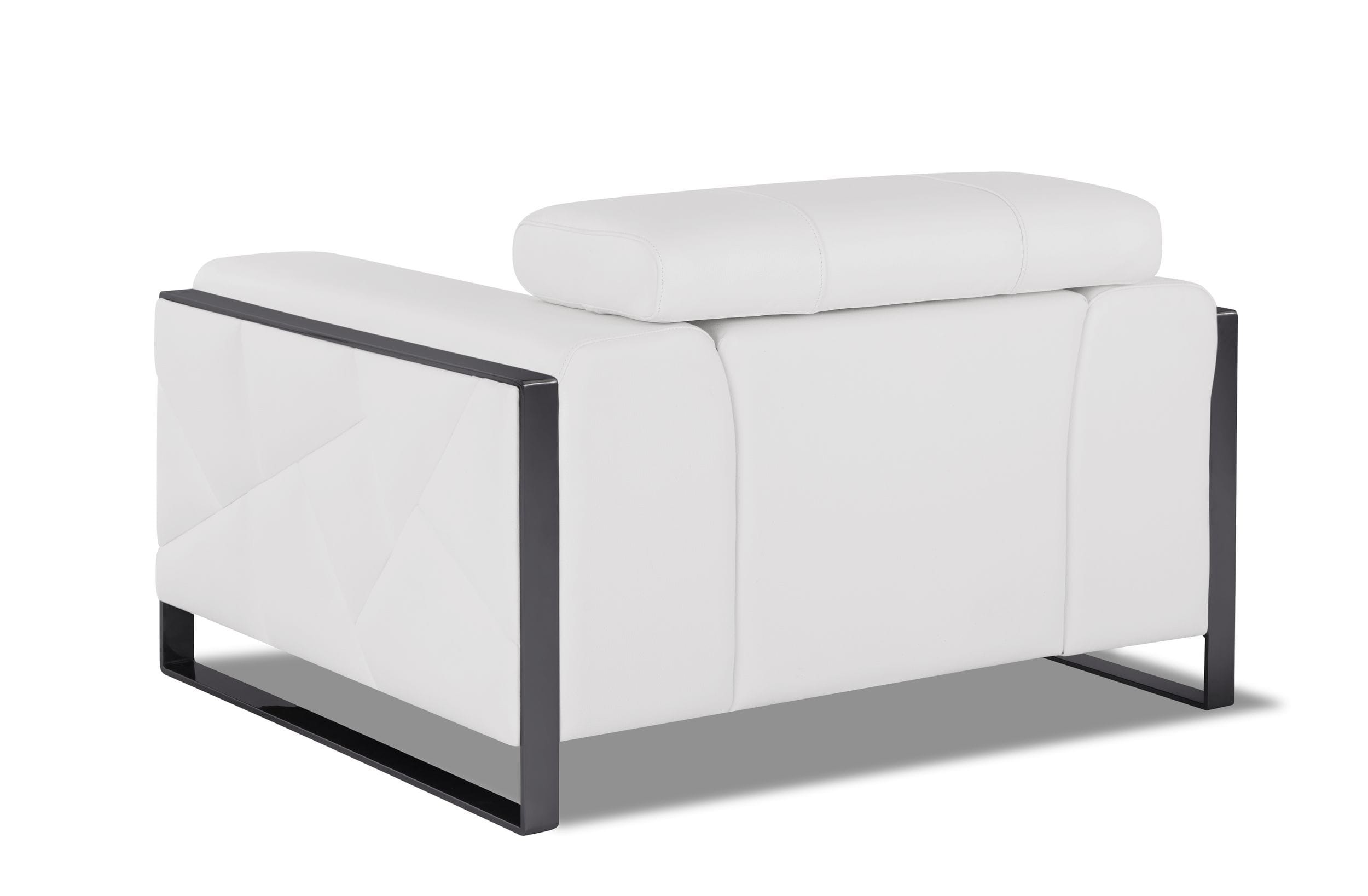 GUF 903 Armchair - White, Genuine Italian Leather