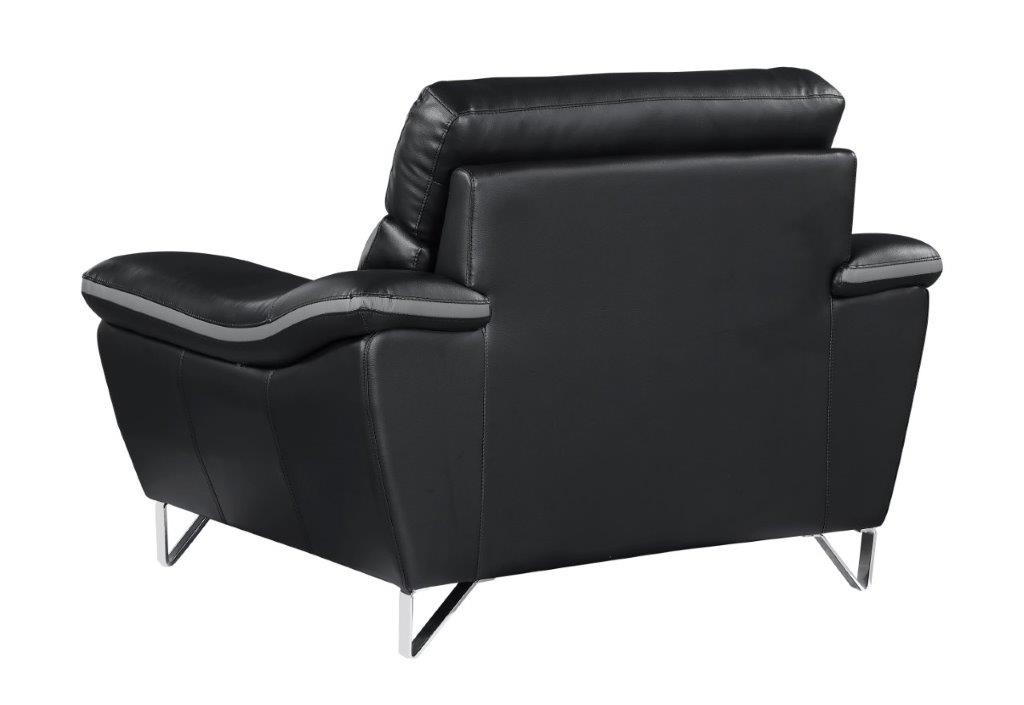GUF 168 Armchair - Black, Leather Match