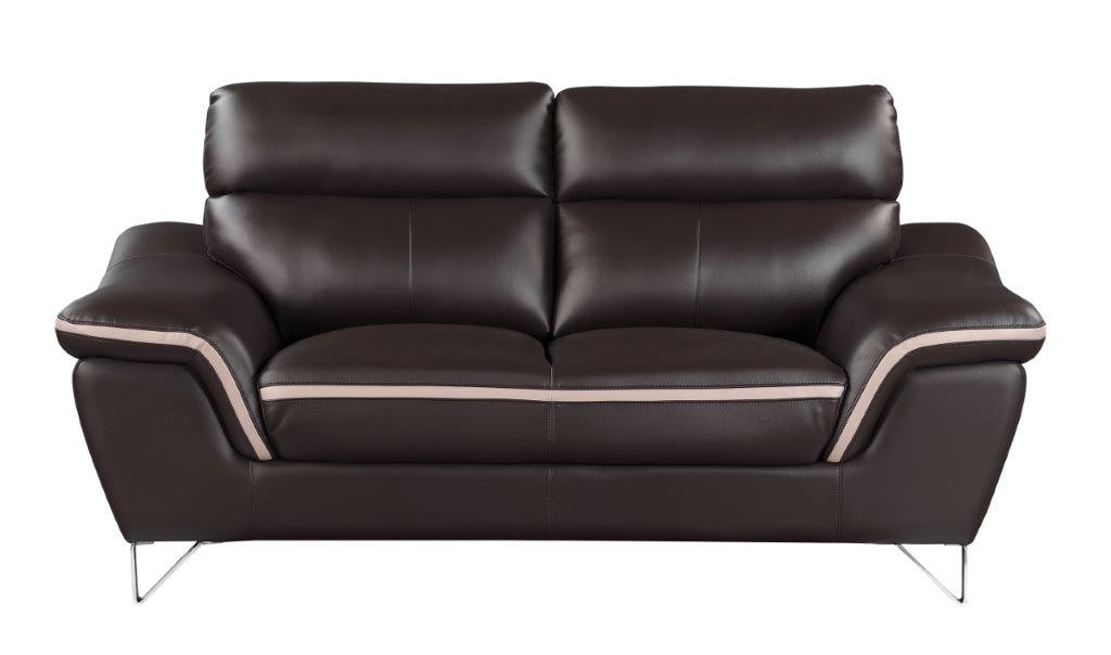 GUF 168 Loveseat - Brown, Leather Match