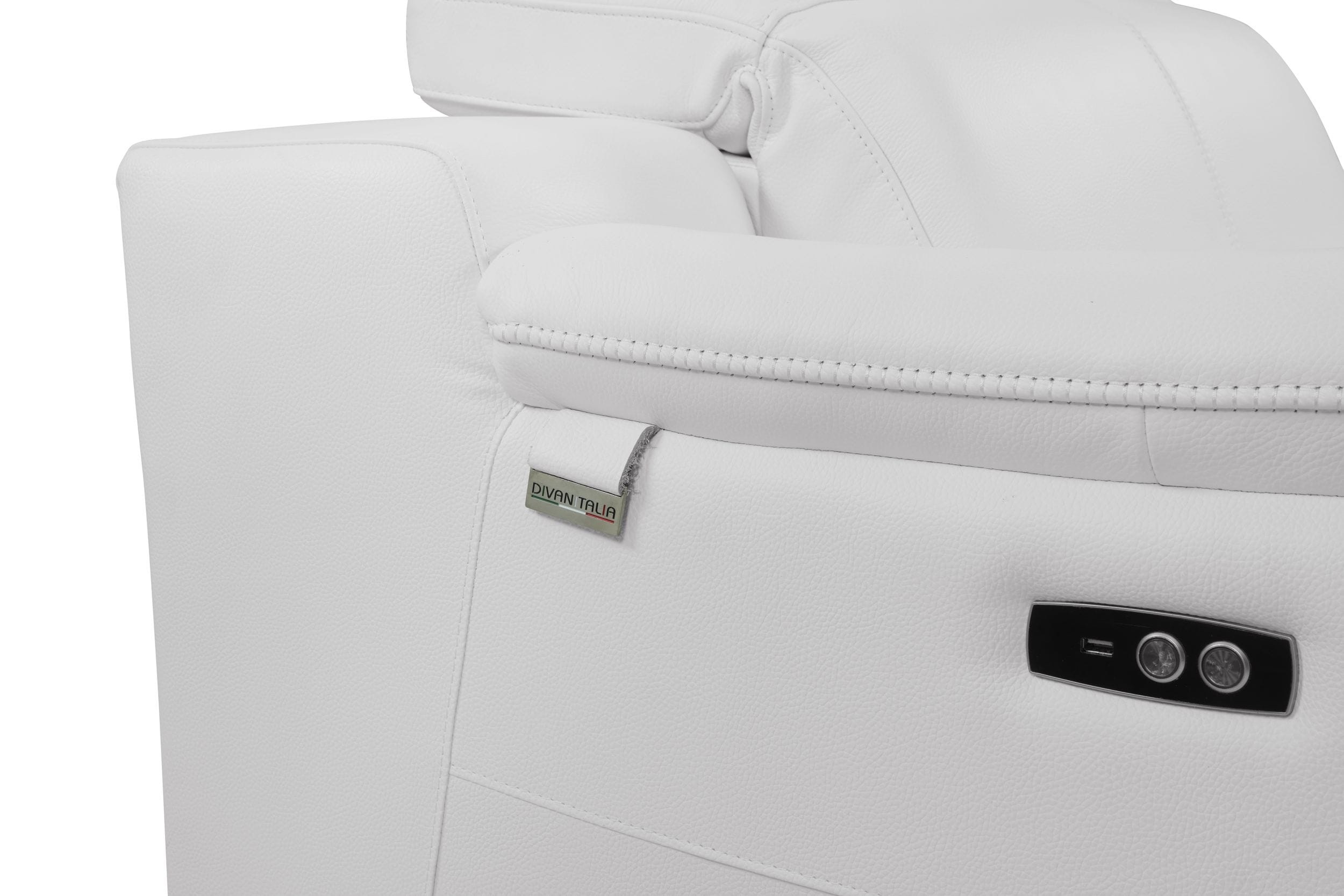 GUF 9762 Power Reclining Loveseat - White, Genuine Italian Leather