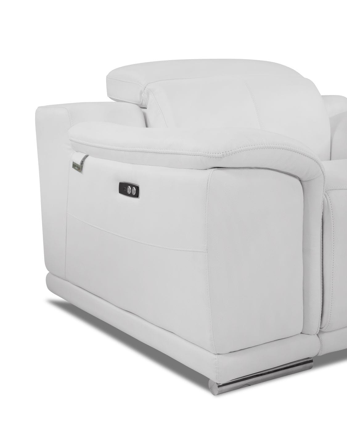 GUF 9762 Power Reclining Sofa with Loveseat - White, Genuine Italian Leather