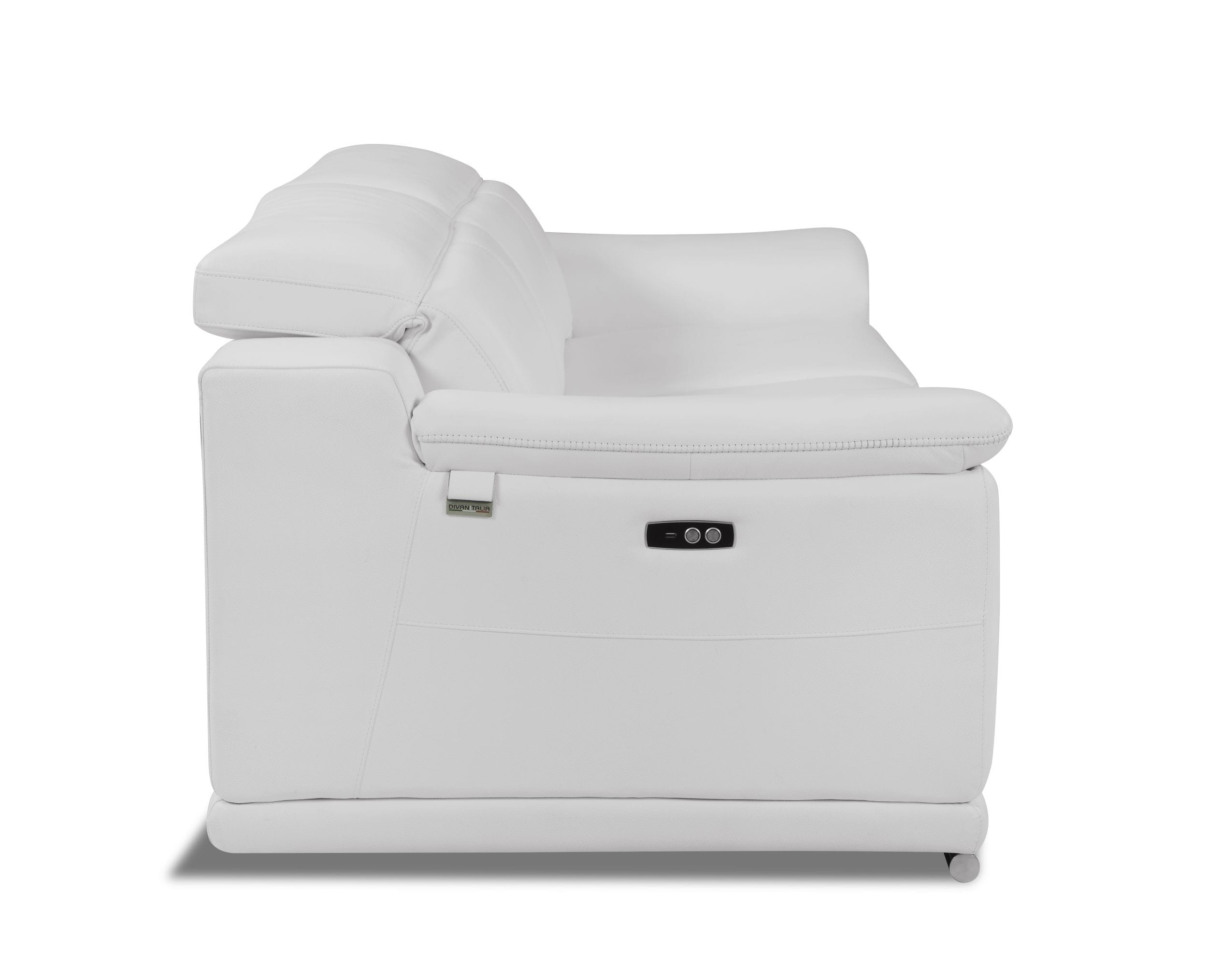GUF 9762 Power Reclining Sofa - White, Genuine Italian Leather