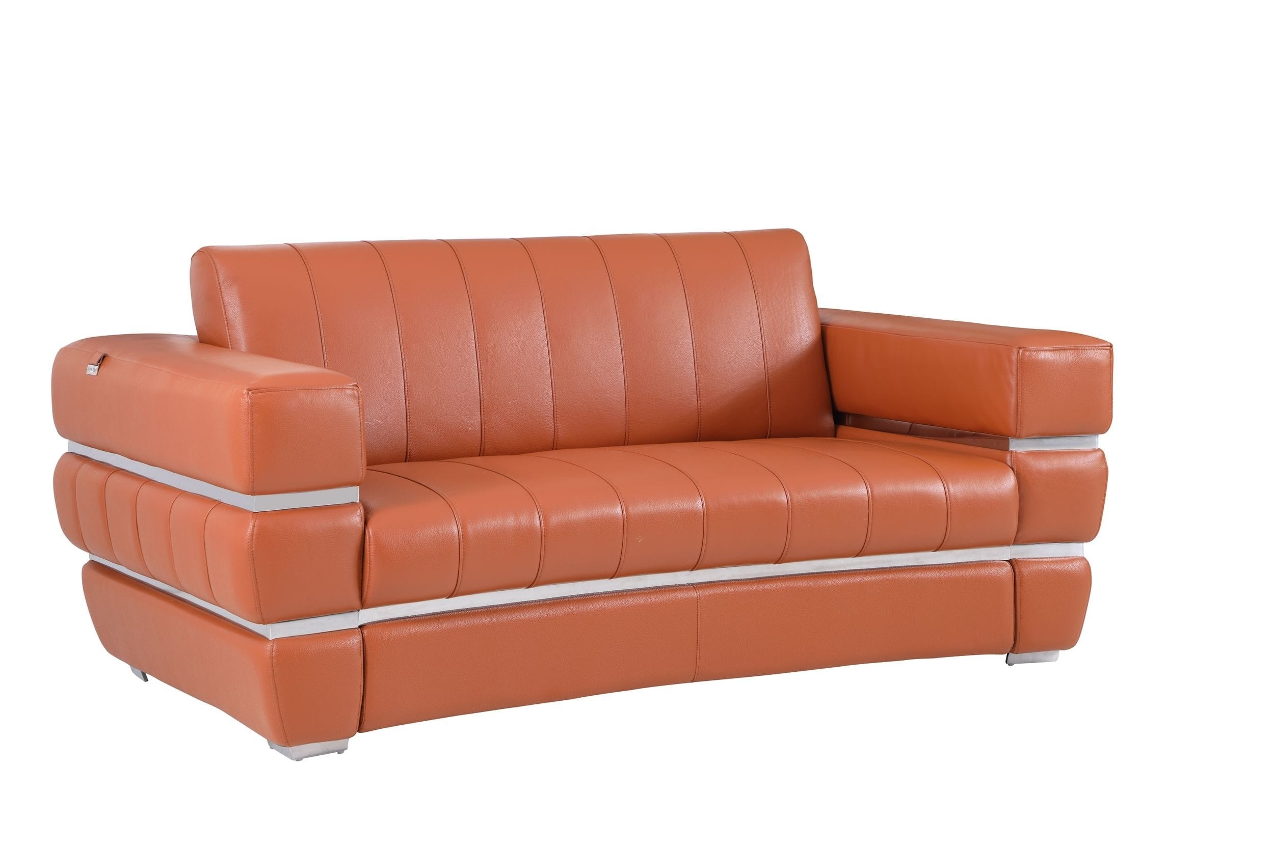 GUF 904 Sofa with Loveseat - Camel, Genuine Leather