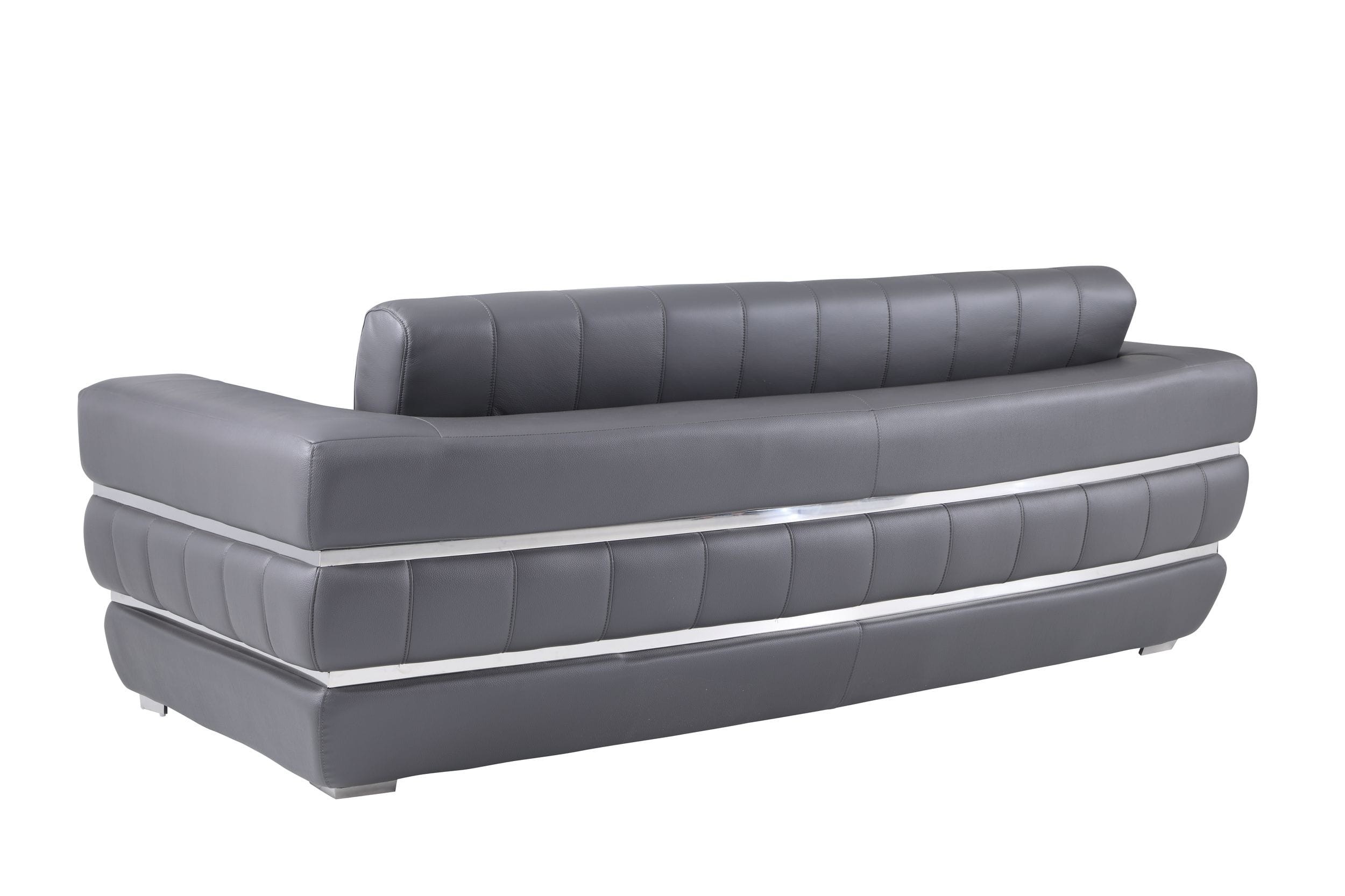 GUF 904 Sofa with Loveseat - Dark Gray, Genuine Leather