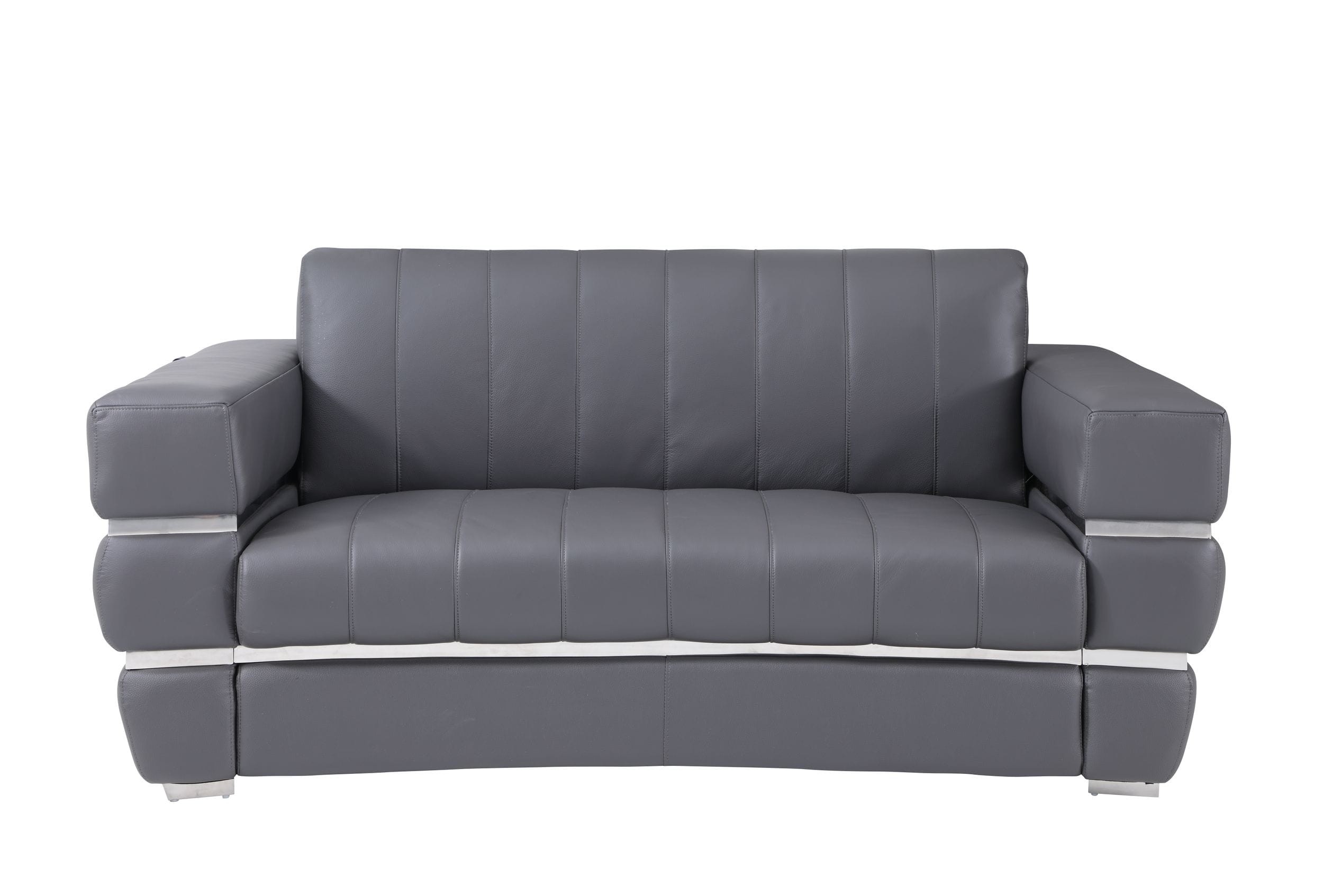 GUF 904 Sofa Set - Dark Gray, Genuine Leather