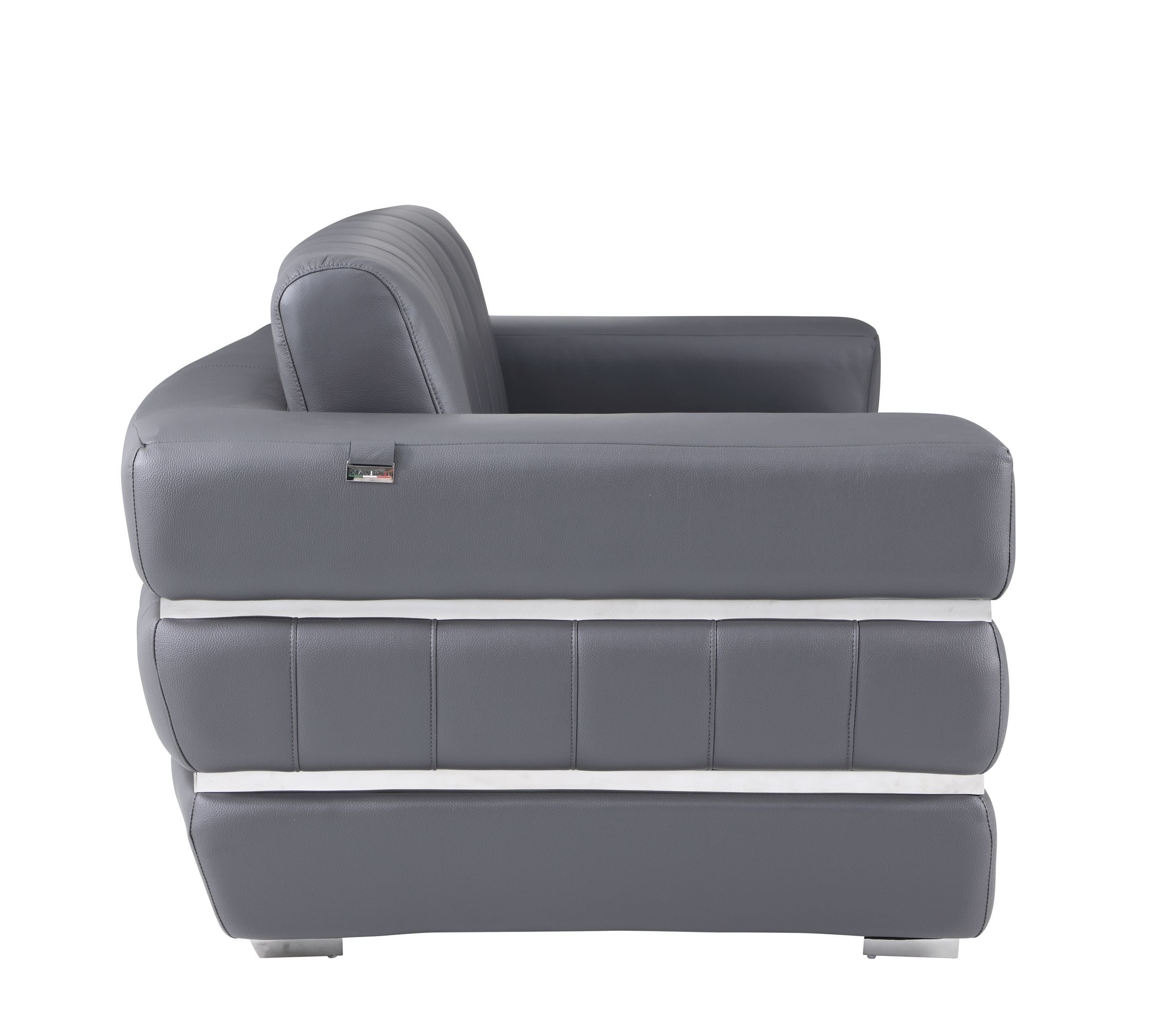 GUF 904 Loveseat - Dark Gray, Genuine Leather