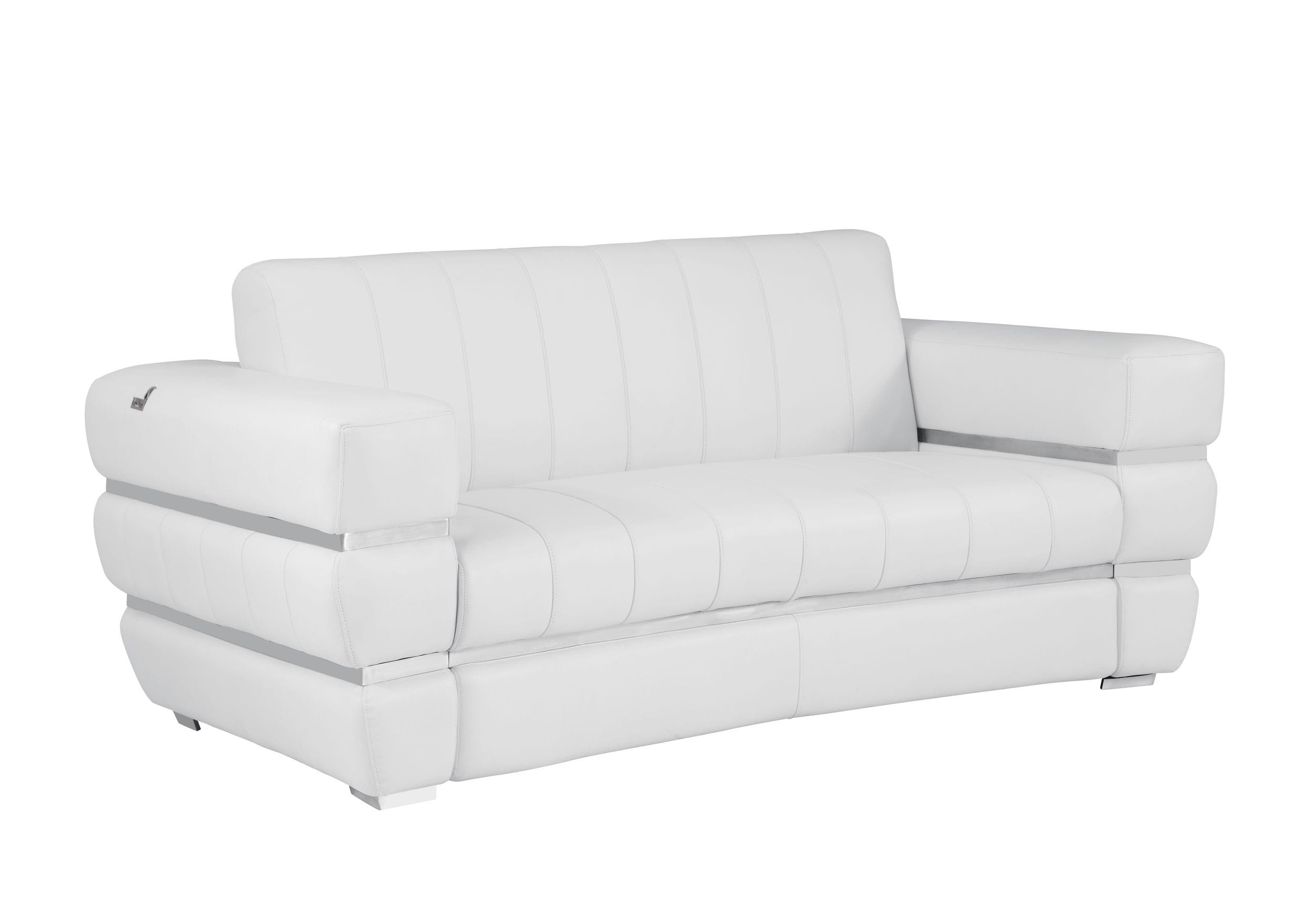 GUF 904 Sofa with Loveseat - White, Genuine Leather