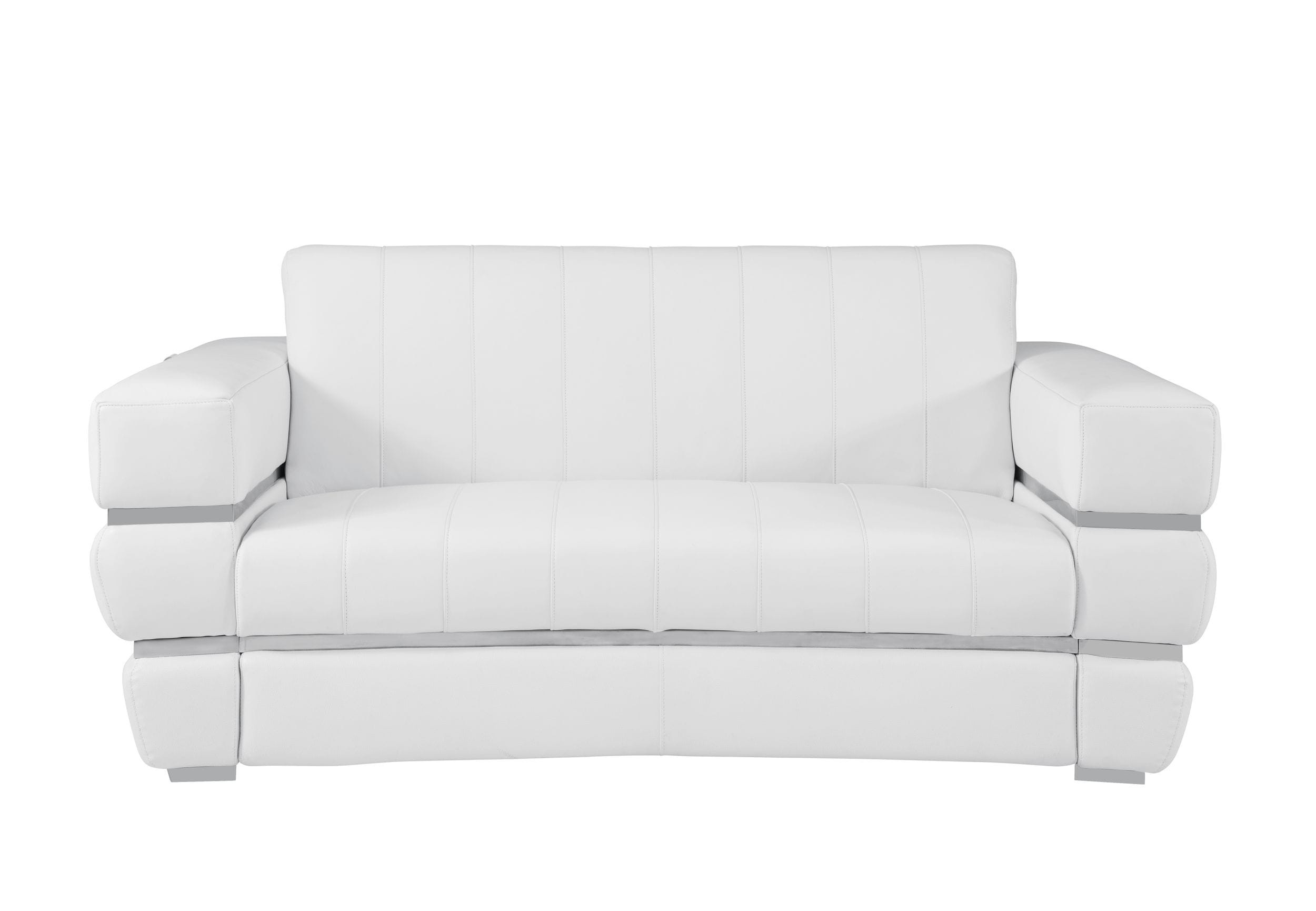 GUF 904 Sofa with Loveseat - White, Genuine Leather